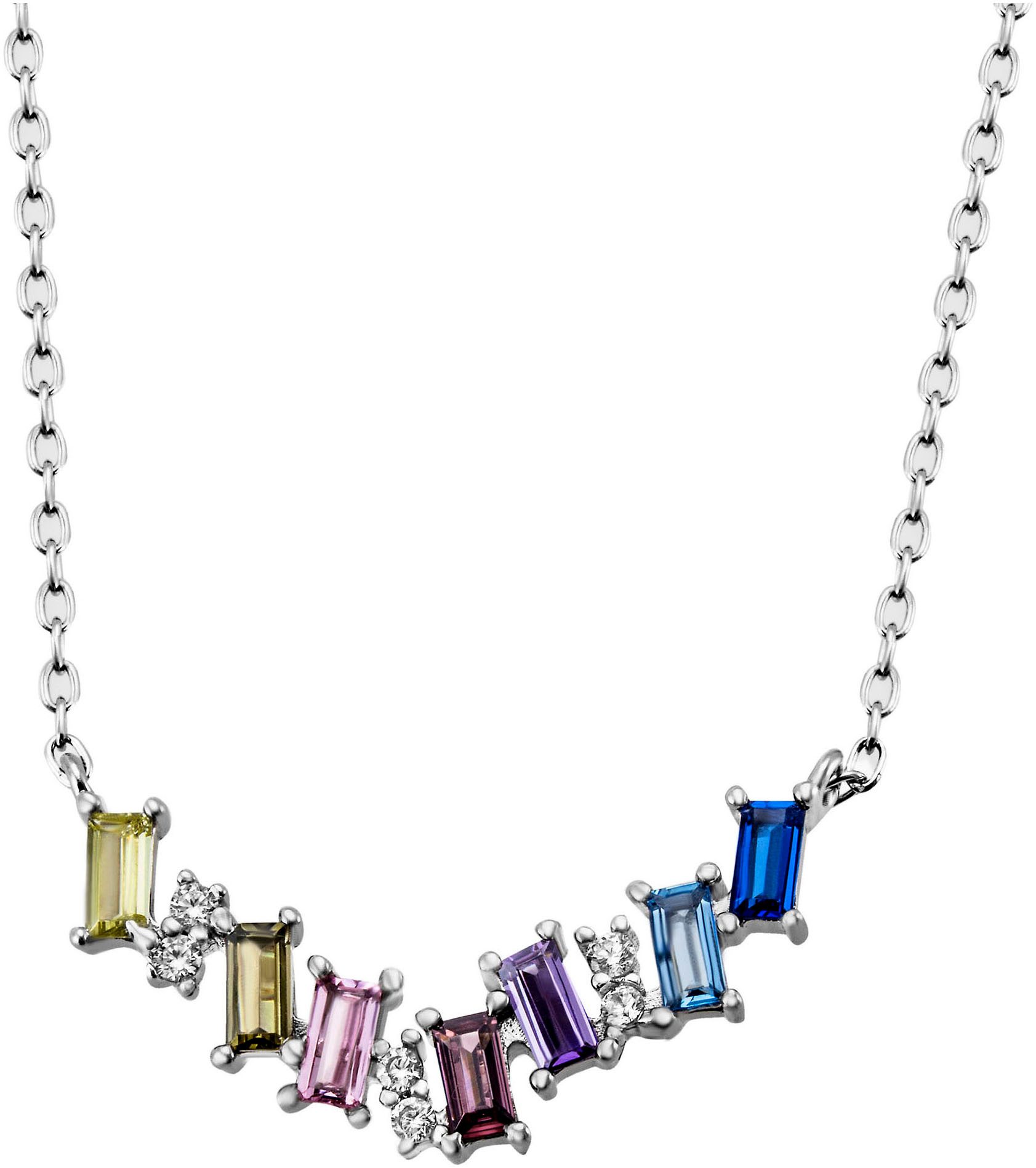 Firetti Kette mit Anhänger Schmuck Geschenk Silber 925 Halsschmuck Halskette Collier Regenbogen, mit Zirkonia (synth)