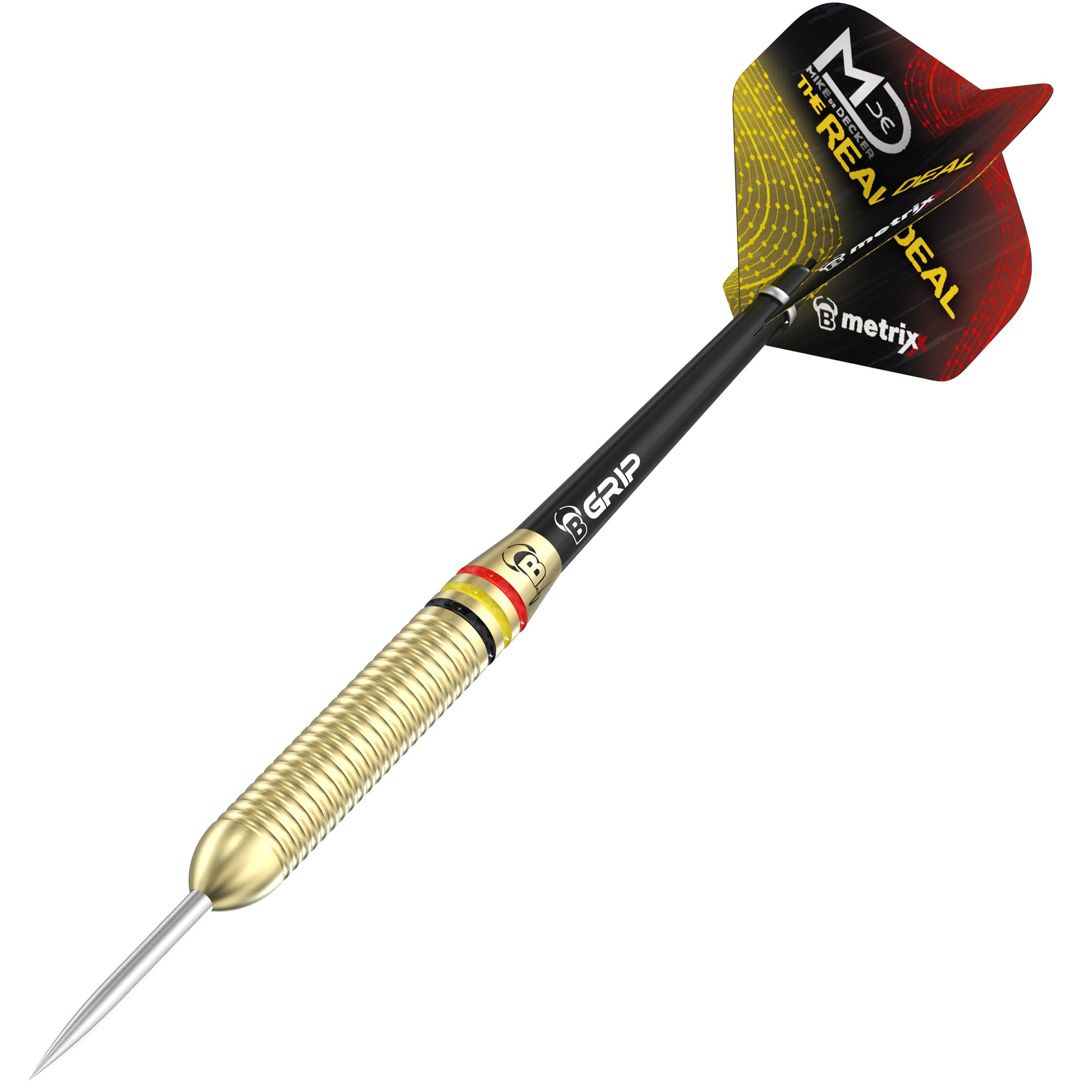 BULL'S Dartpfeil Steeldarts Mike de Decker, Messing Brass, 20g. goldfarben, Komplettsatz