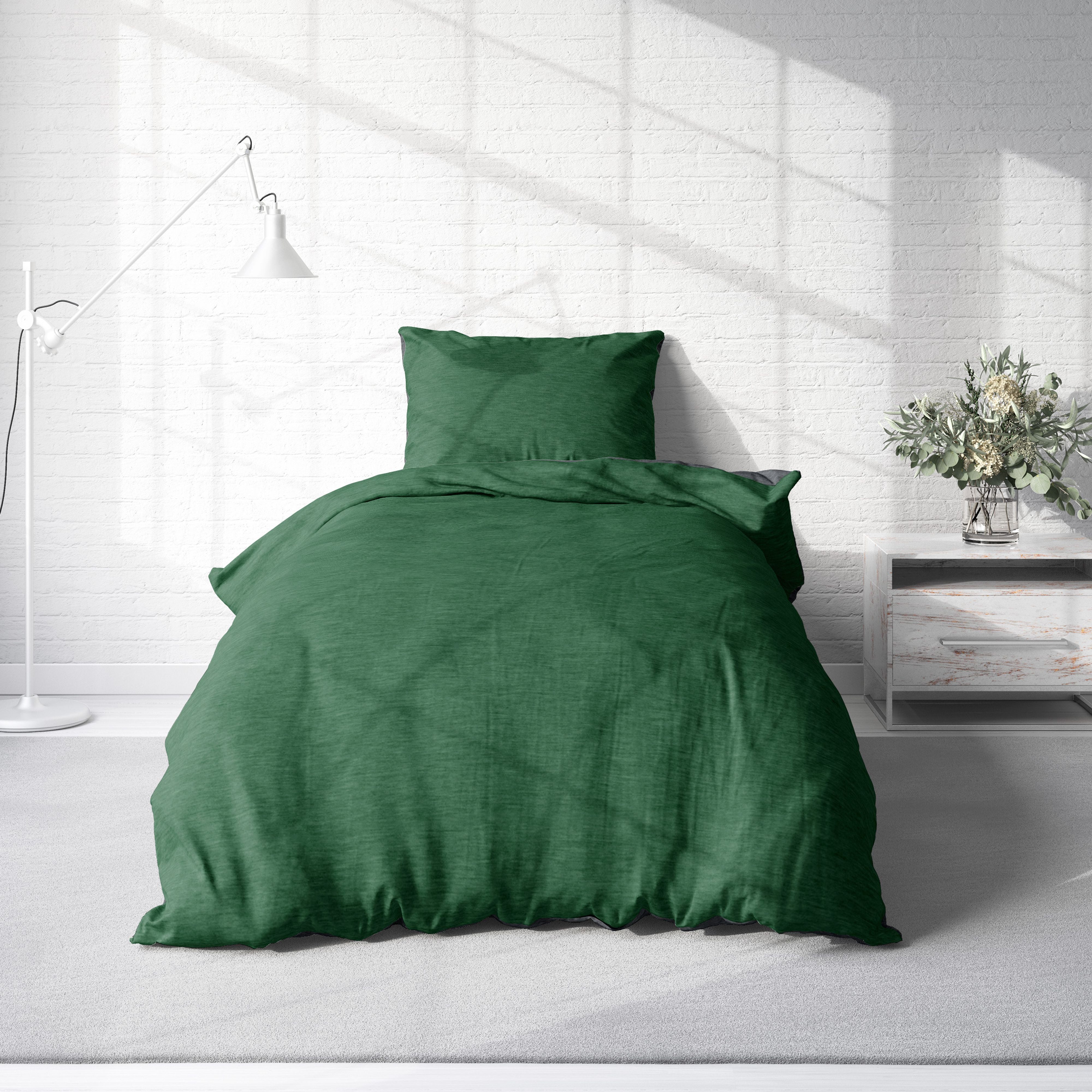 One Home Bettwäsche Wende Melange, Flanell, günstig online kaufen