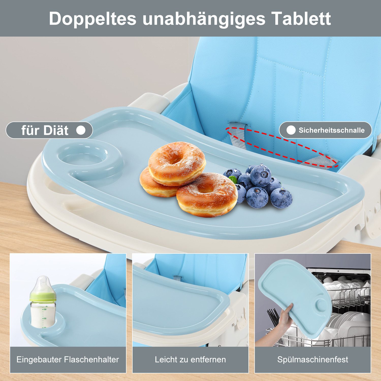 oyajia Kinderstuhl 2-in-1 Baby Kinderstuhl, kinderstuhl günstig online kaufen