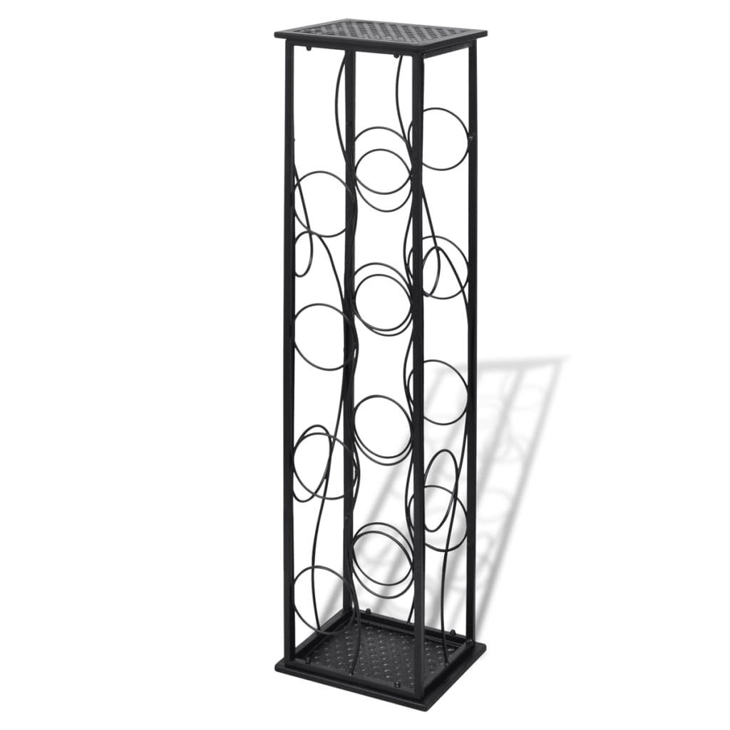furnicato Weinregal Flaschenhalter-Standregal 23,5x21,5x100 cm Schwarz aus Schmiedeeisen, 1-tlg. – Bild 2 von 5