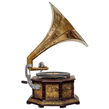 Aubaho Dekoobjekt Nostalgie Grammophon Dekoration mit Trichter Grammofon Antik-Stil (i2)