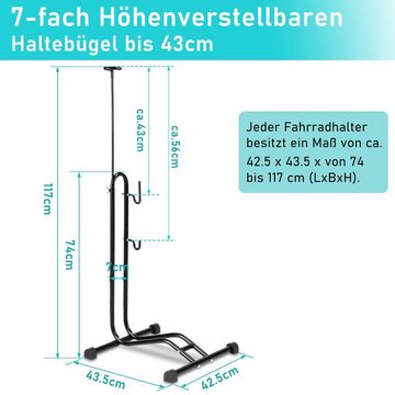 Bettizia Fahrradständer Bodenständer Radständer freistehend für Vorderrad oder Hinterrad