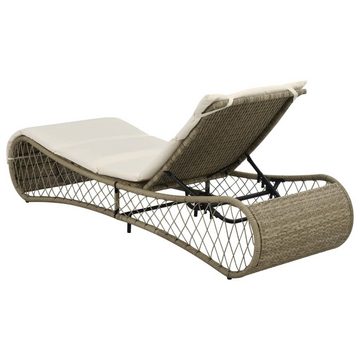 vidaXL Wellnessliege Sonnenliege mit Auflage Polyrattan Grau Gartenliege