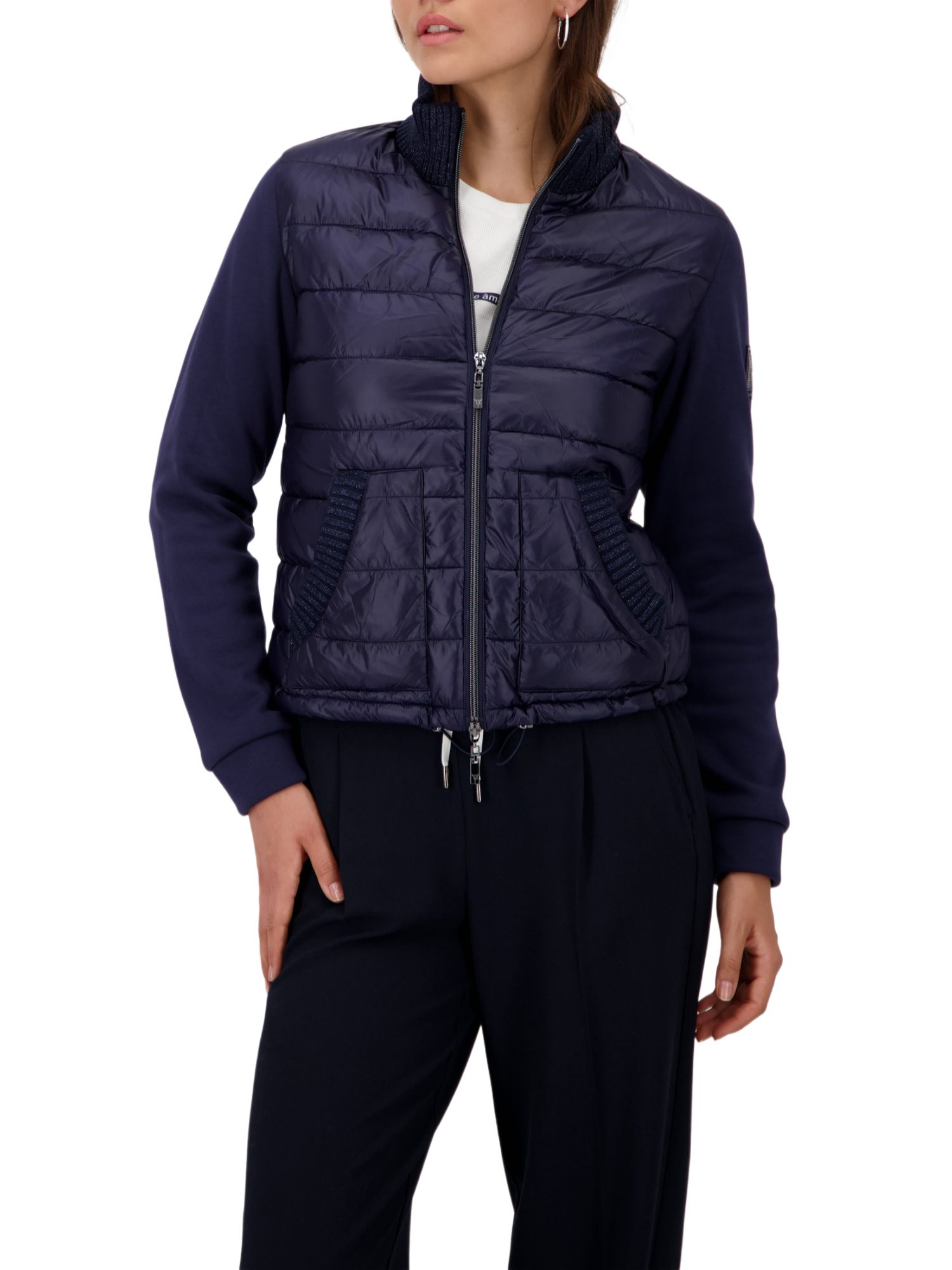 Monari Kurzjacke Casual,Polyamid,Unifarben,Stehkragen,Lang,Regular Fit