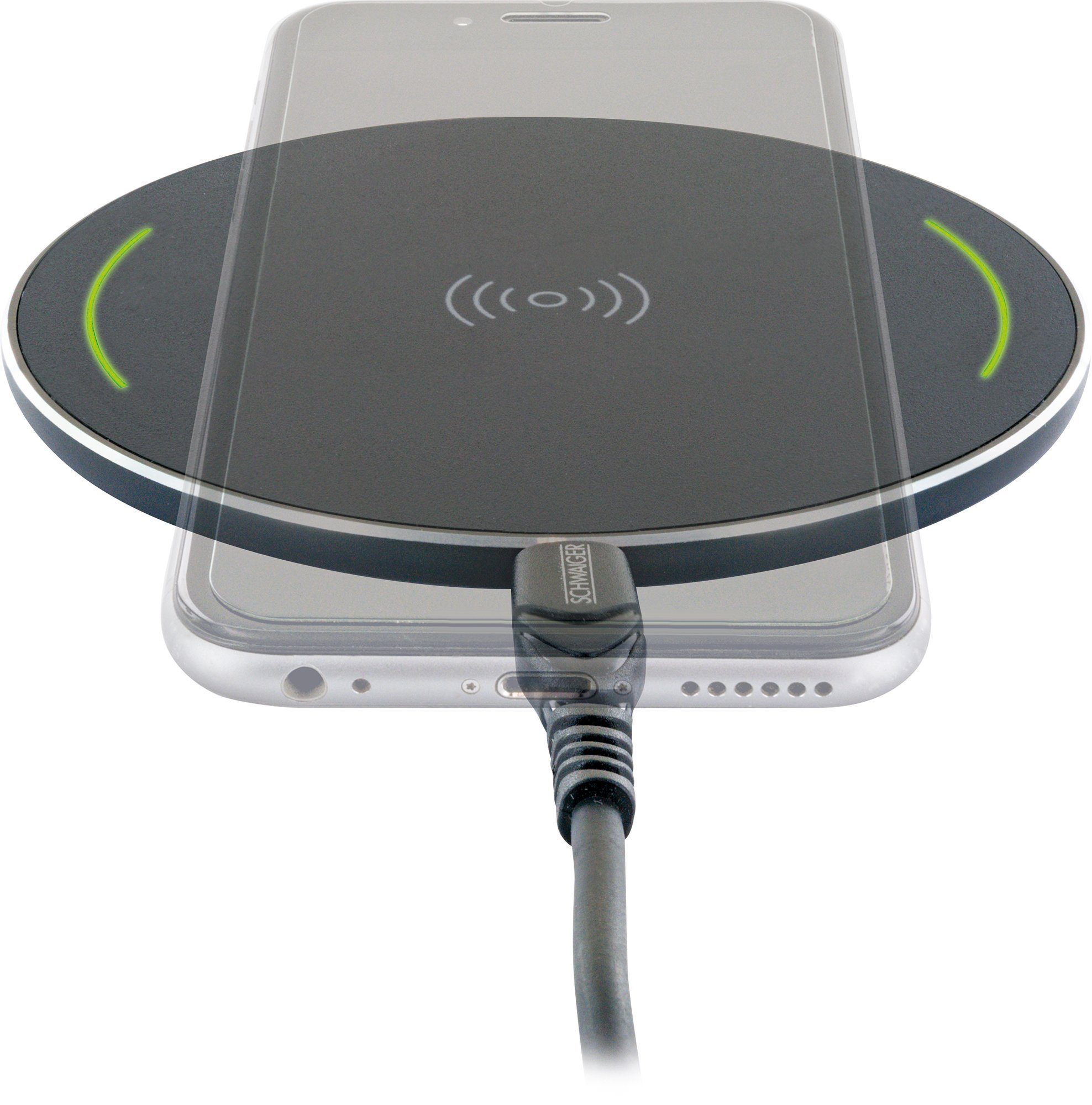 Schwaiger LIS200 533 Wireless Charger (Ladeplatte, für Schutzhüllen bis 3mm Stärke, Multischutzsystem, Fremdkörpererkennung)