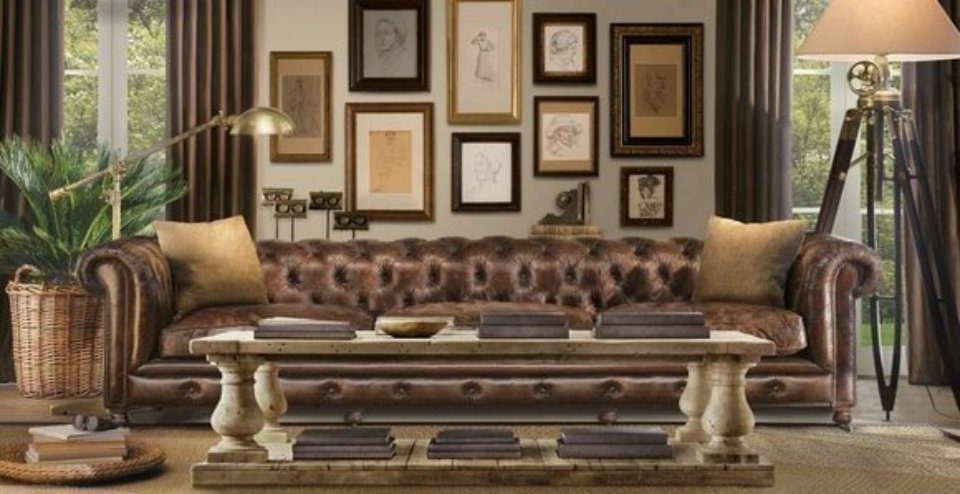 5 cm Sofa JVmoebel Chesterfield Couch Sofa, 300 Sitzer Design
