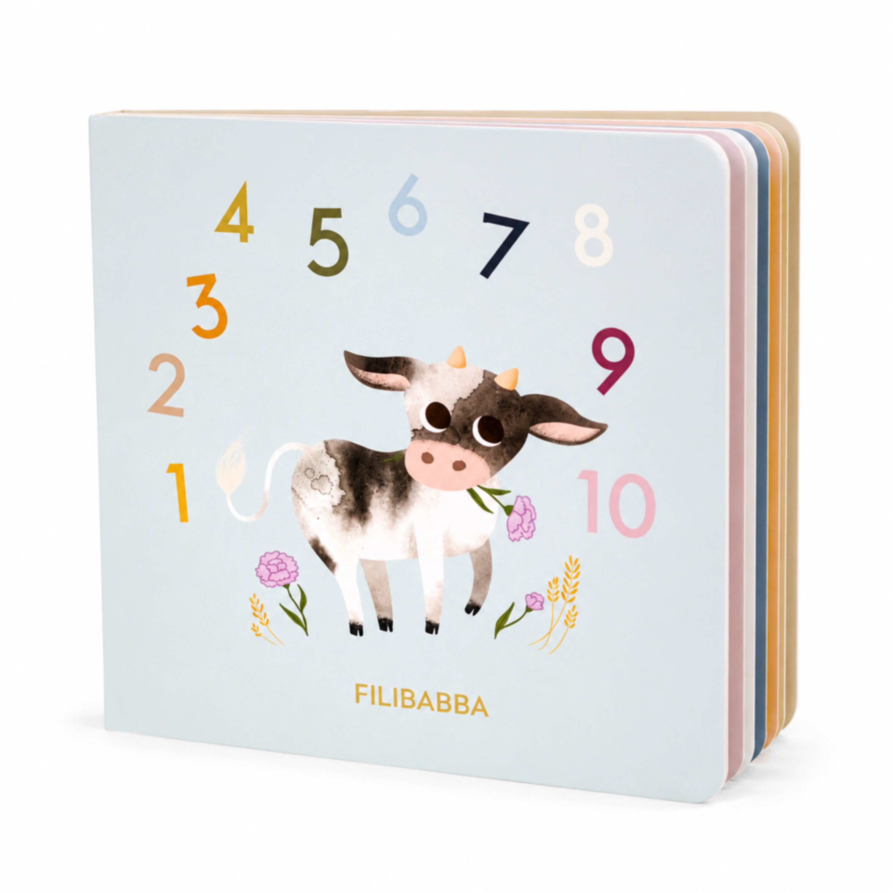 FILIBABBA Lernspielzeug Filibabba Bilderbuch – Bauernhof & Zahlen lernen bis 10, ab 12 Monaten (Lernbuch, Kinderbuch), Papier