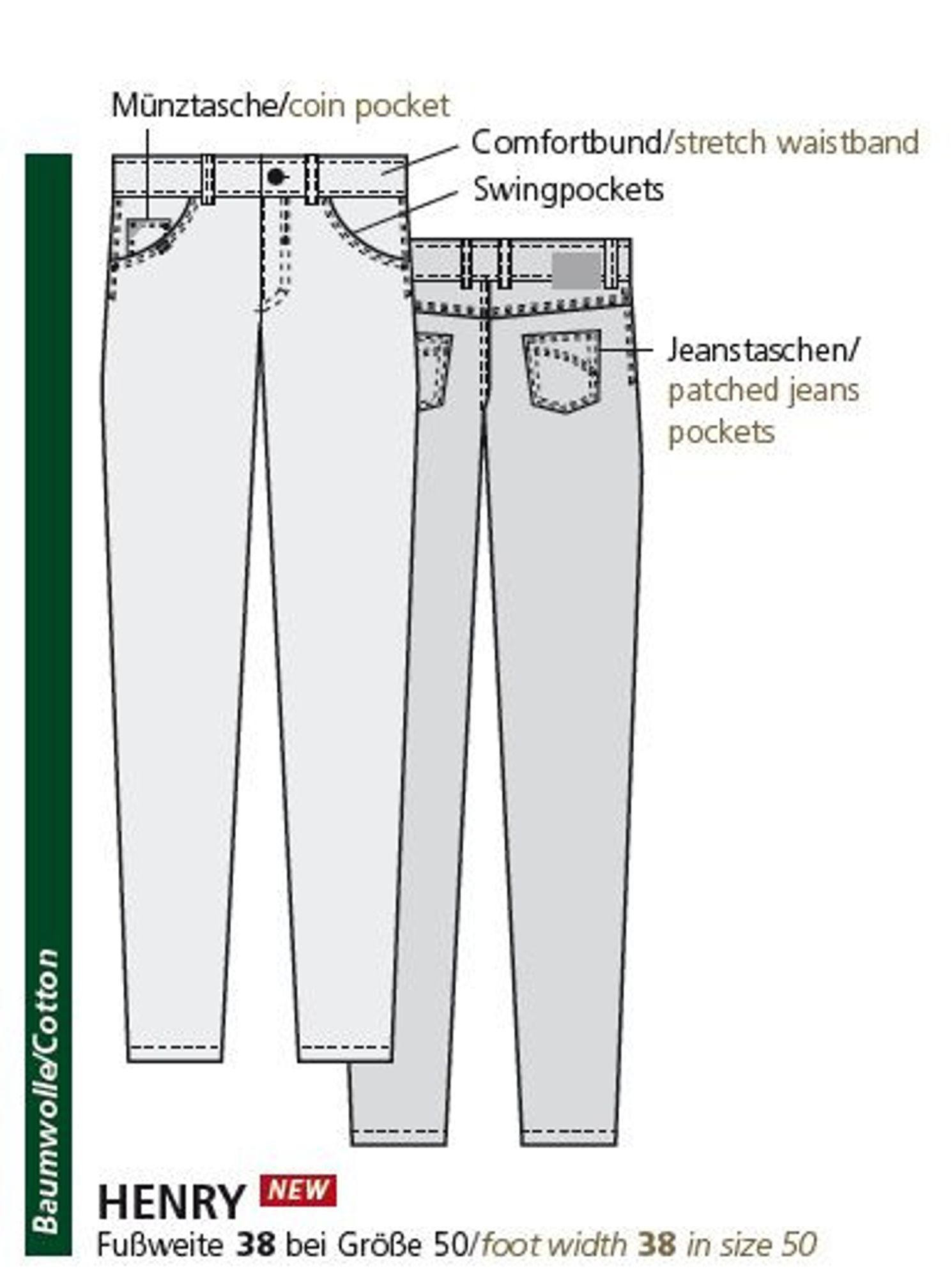 Henry-X of Club (901) dunkelgrau Comfort 5-Pocket-Jeans