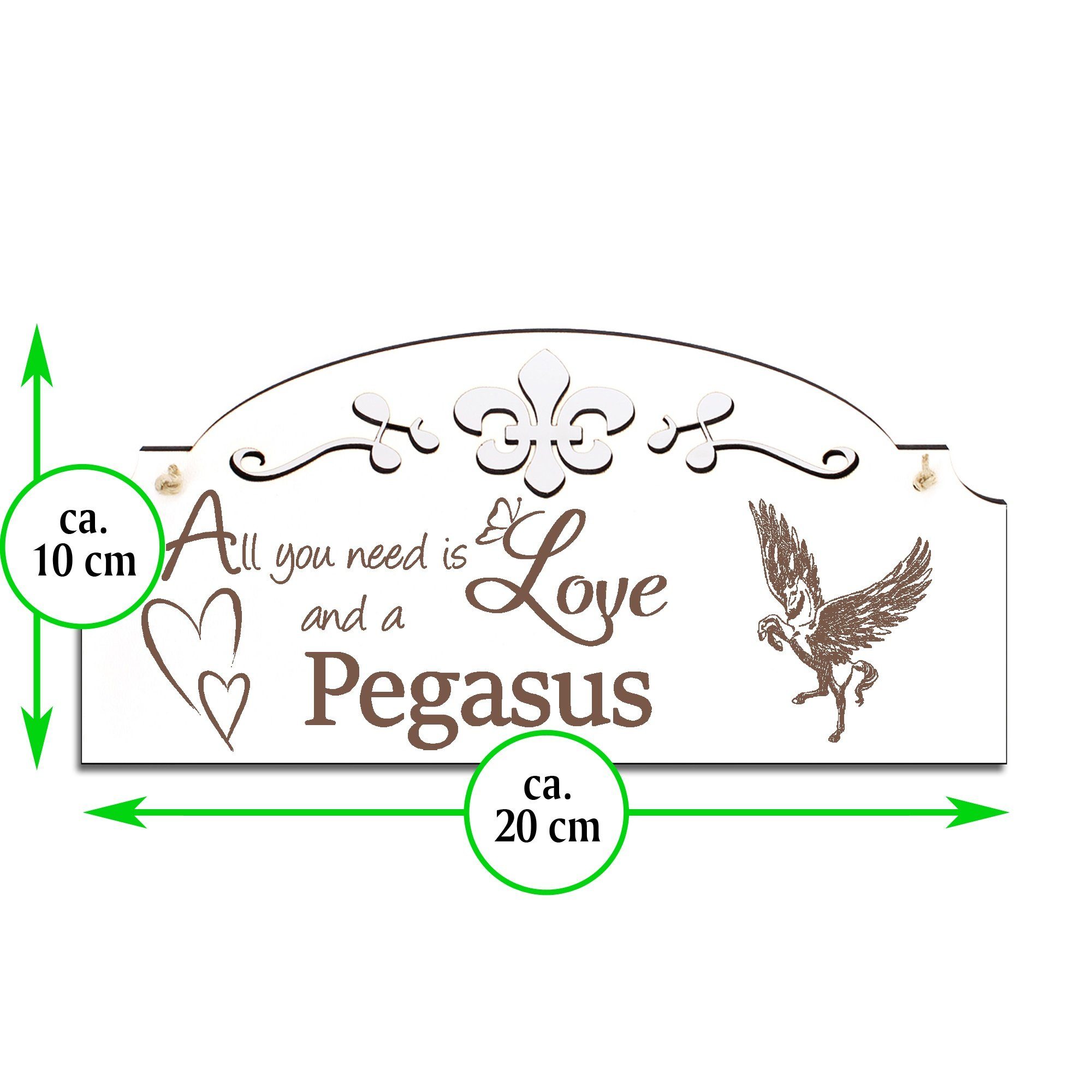 Pegasus Hängedekoration 20x10cm Deko Love is you need All Dekolando