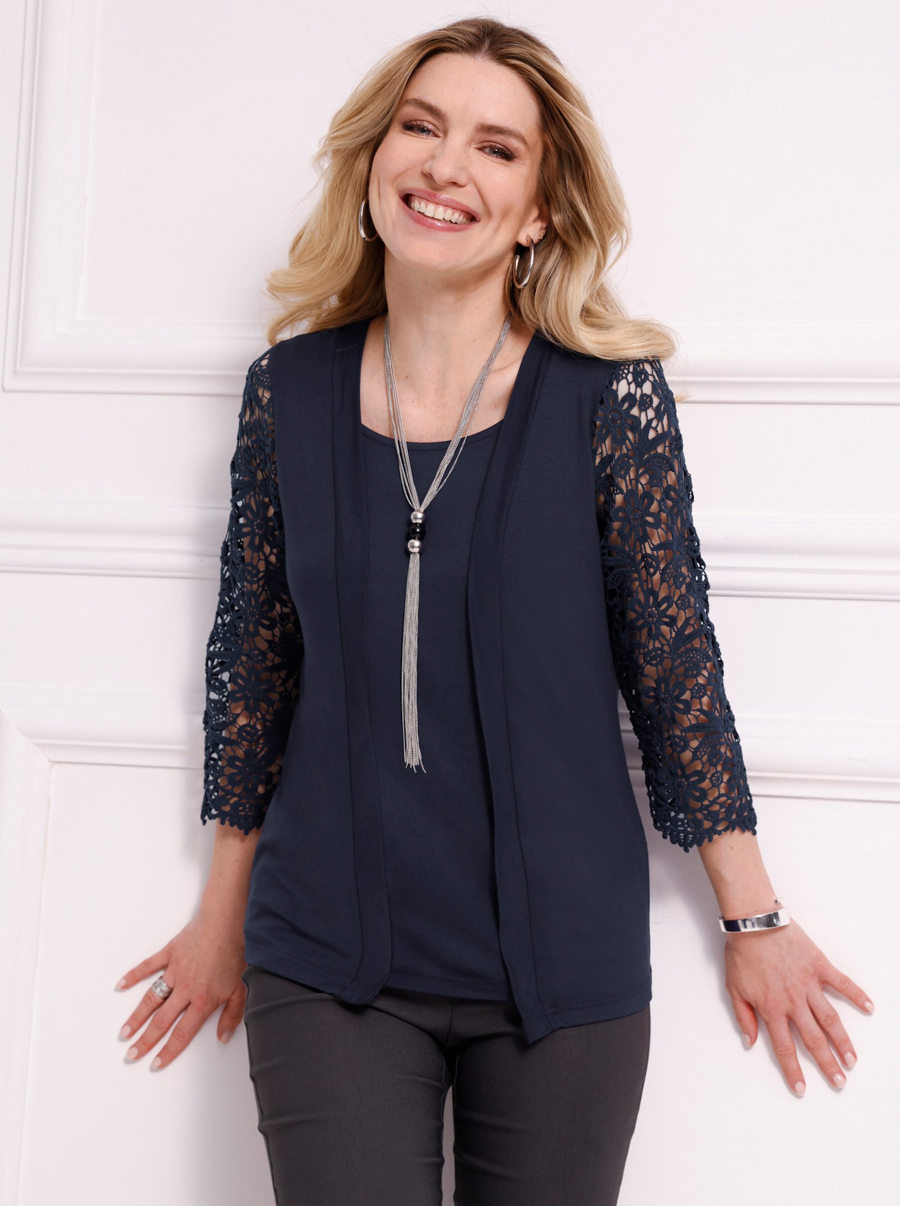Sieh an! T-Shirt 2-in-1-Shirt 3/4-Arm
