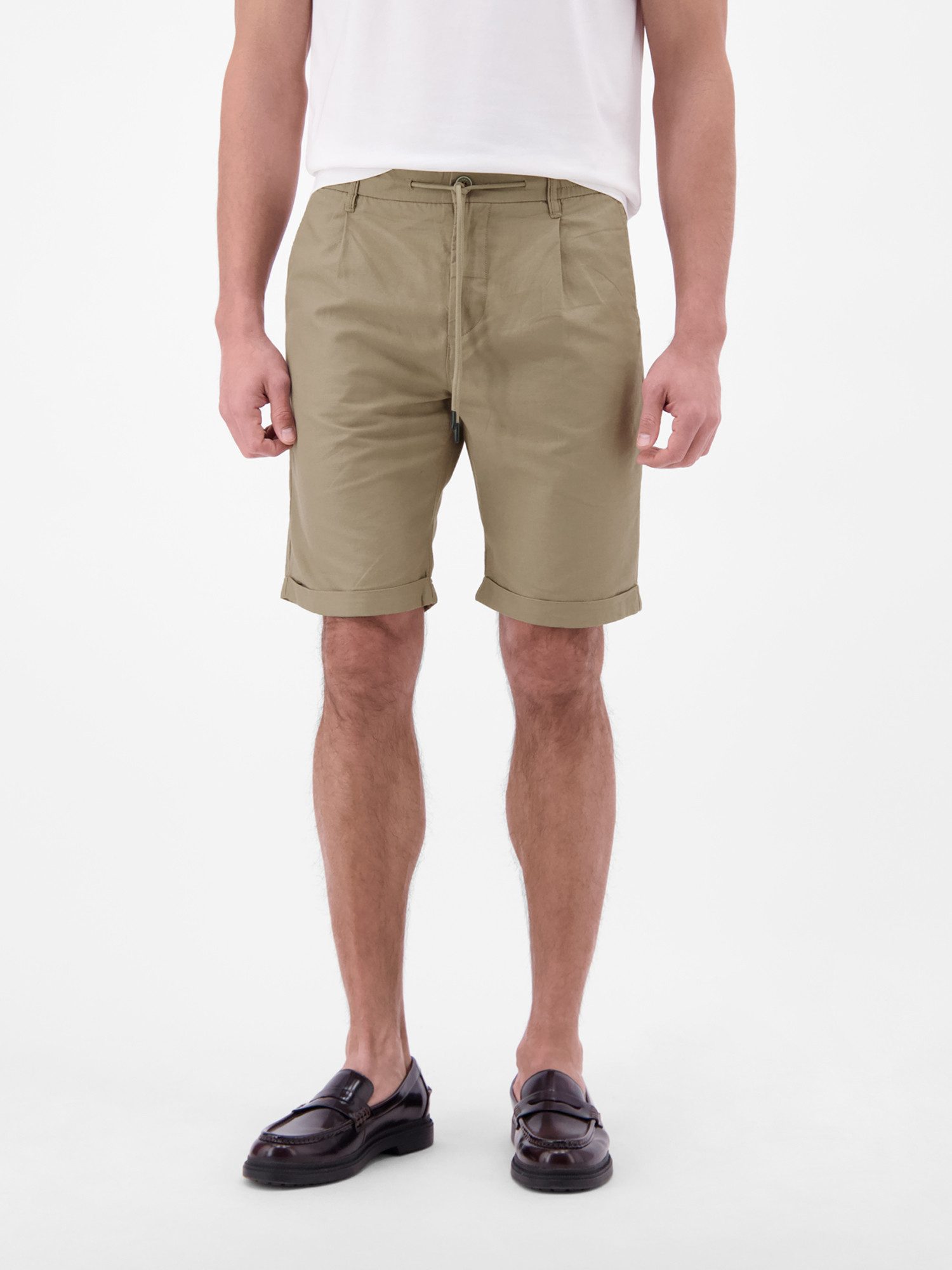 Chinoshorts Chino-Shorts aus Baumwoll-Leinen-Mischgewebe