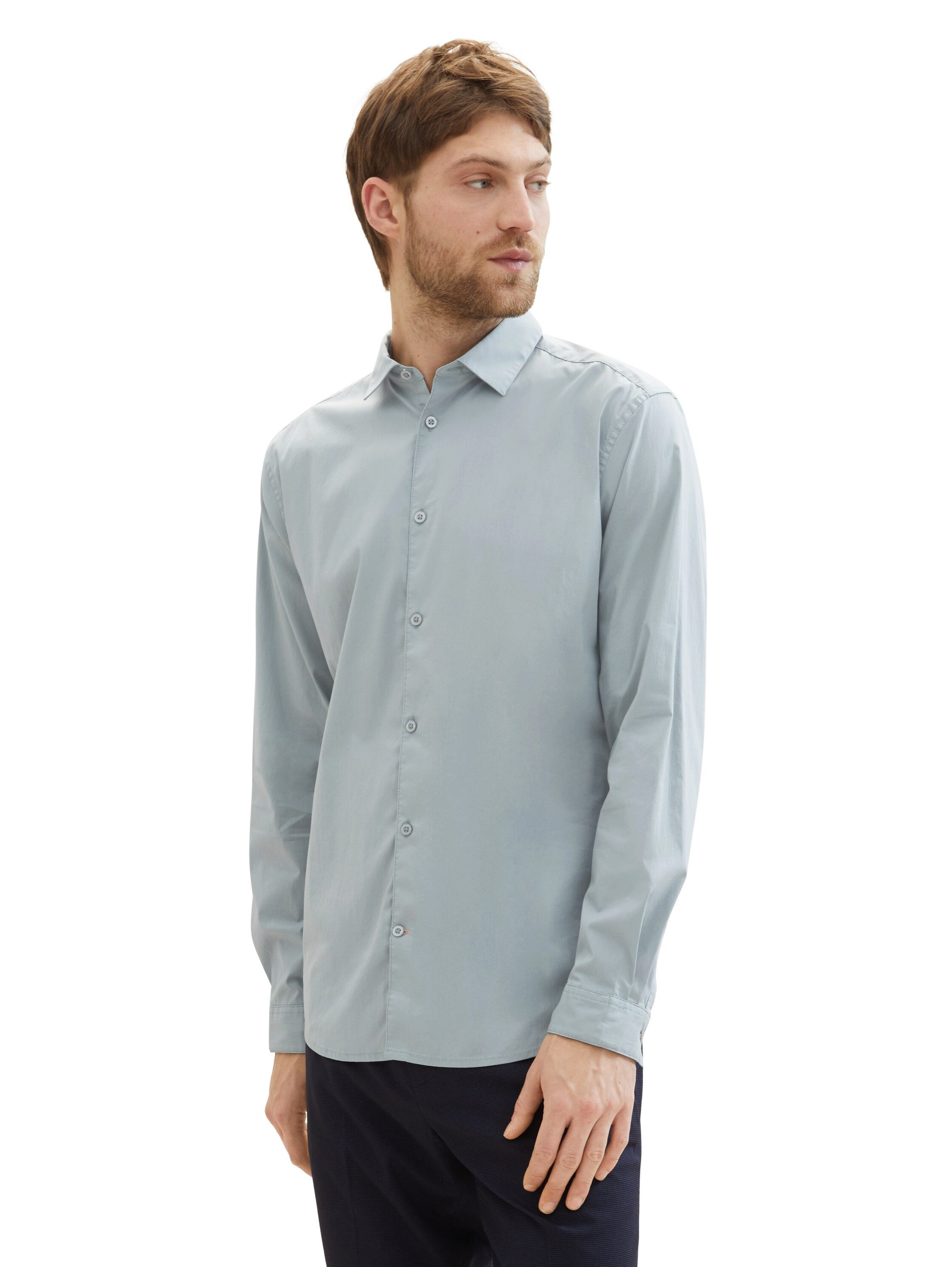 TOM TAILOR Langarmhemd Poplin mit Manschetten günstig online kaufen