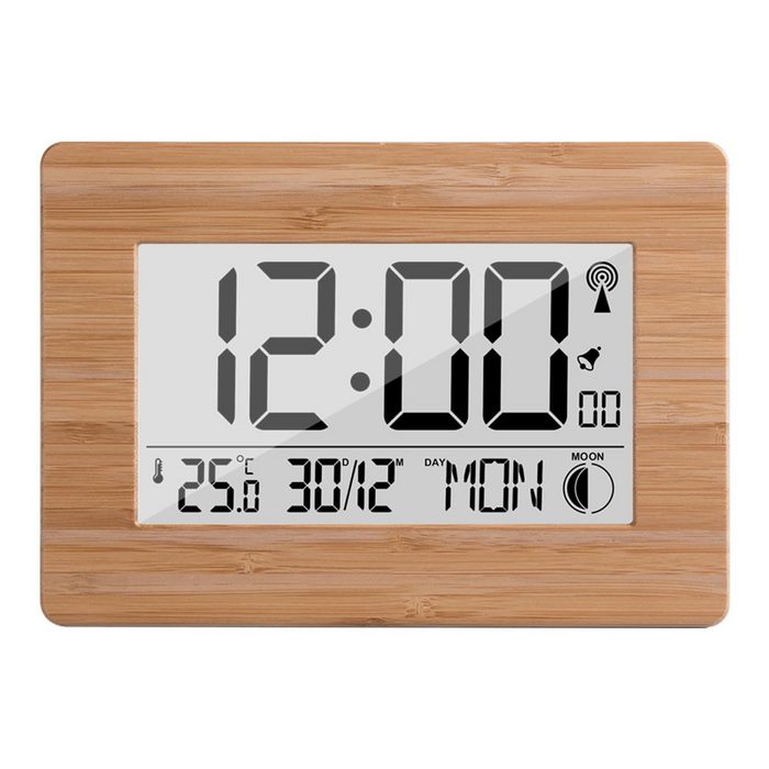 GelldG Digitaluhr Funkuhr Digitale Uhr mit DCF Zeitsignal LCD-Display Thermometer