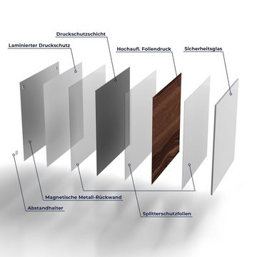 DEQORI Magnettafel 'Horizontale Holzmaserung', Whiteboard Pinnwand beschreibbar