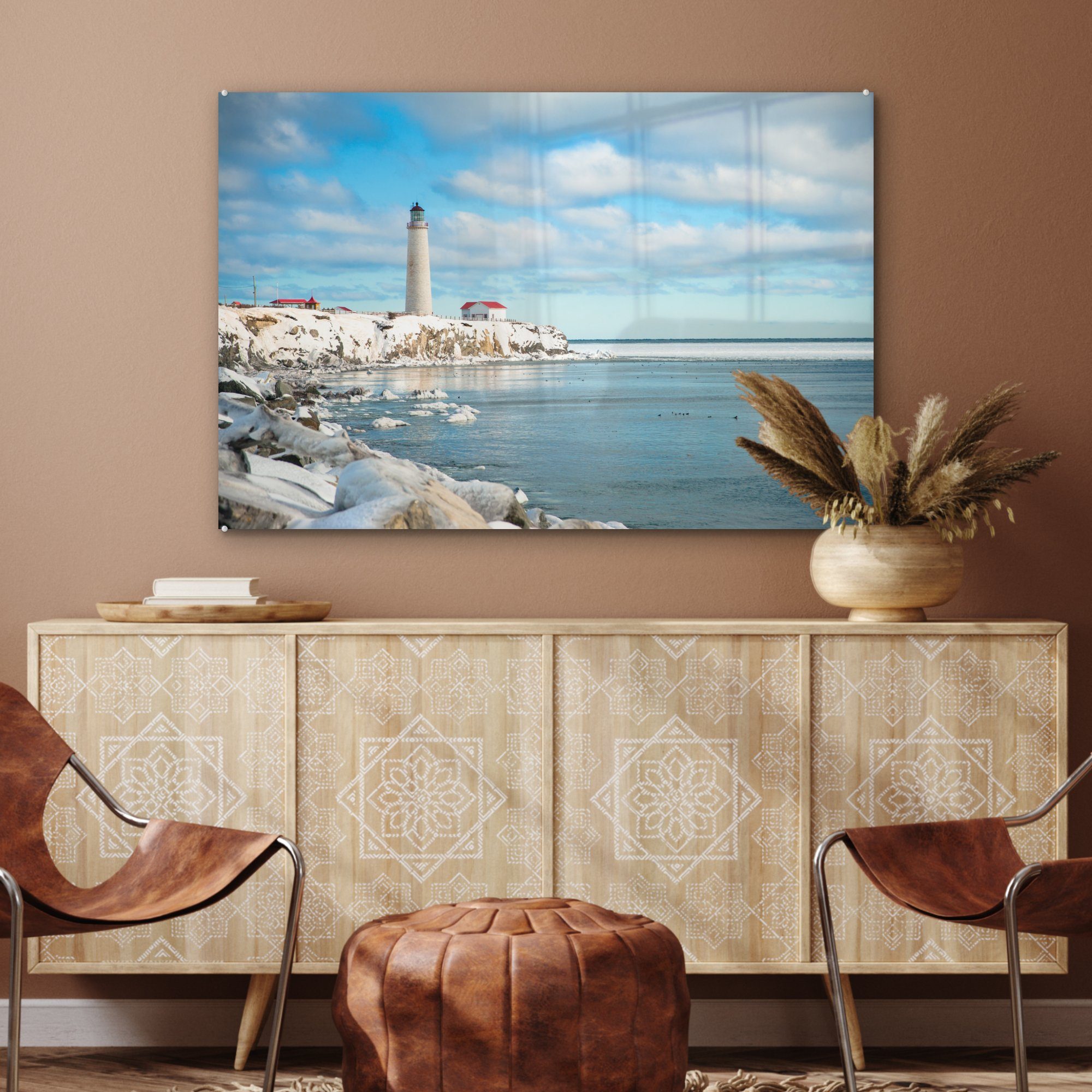 MuchoWow Acrylglasbild Winterlandschaft Forillon-Nationalpark, (1 Quebec, & St), Wohnzimmer Acrylglasbilder im Schlafzimmer