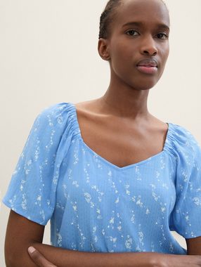 TOM TAILOR Denim Kurzarmbluse Bluse mit Livaeco