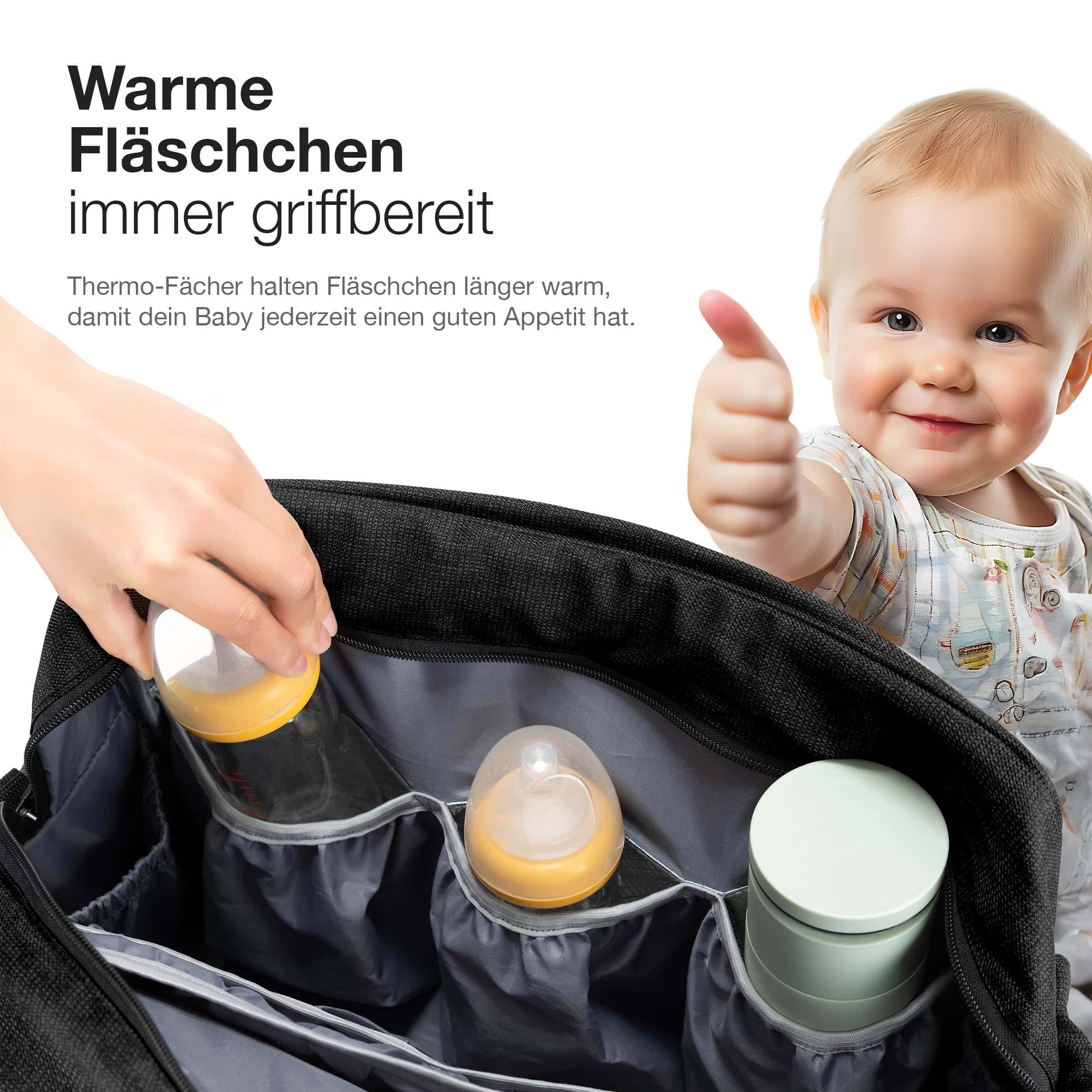 Daliya® Wickeltasche ALPINO PURE Tasche mit praktischen Funktionen, inkl. Wickelunterlage (3-tlg., Schulterriemen mit Karabiner, gepolsterte Wickelunterlage, Wi – Bild 5 von 5