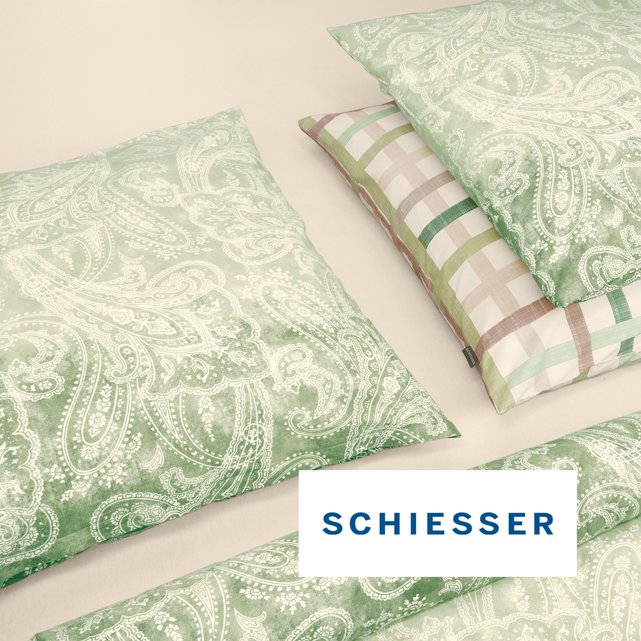 Schiesser Bettwäsche Claire aus weicher Baumwolle mit Paisleymuster in dezentem Farbverlauf, Renforcé, 2 teilig, OEKO-TEX® MADE IN GREEN – Bild 4 von 5