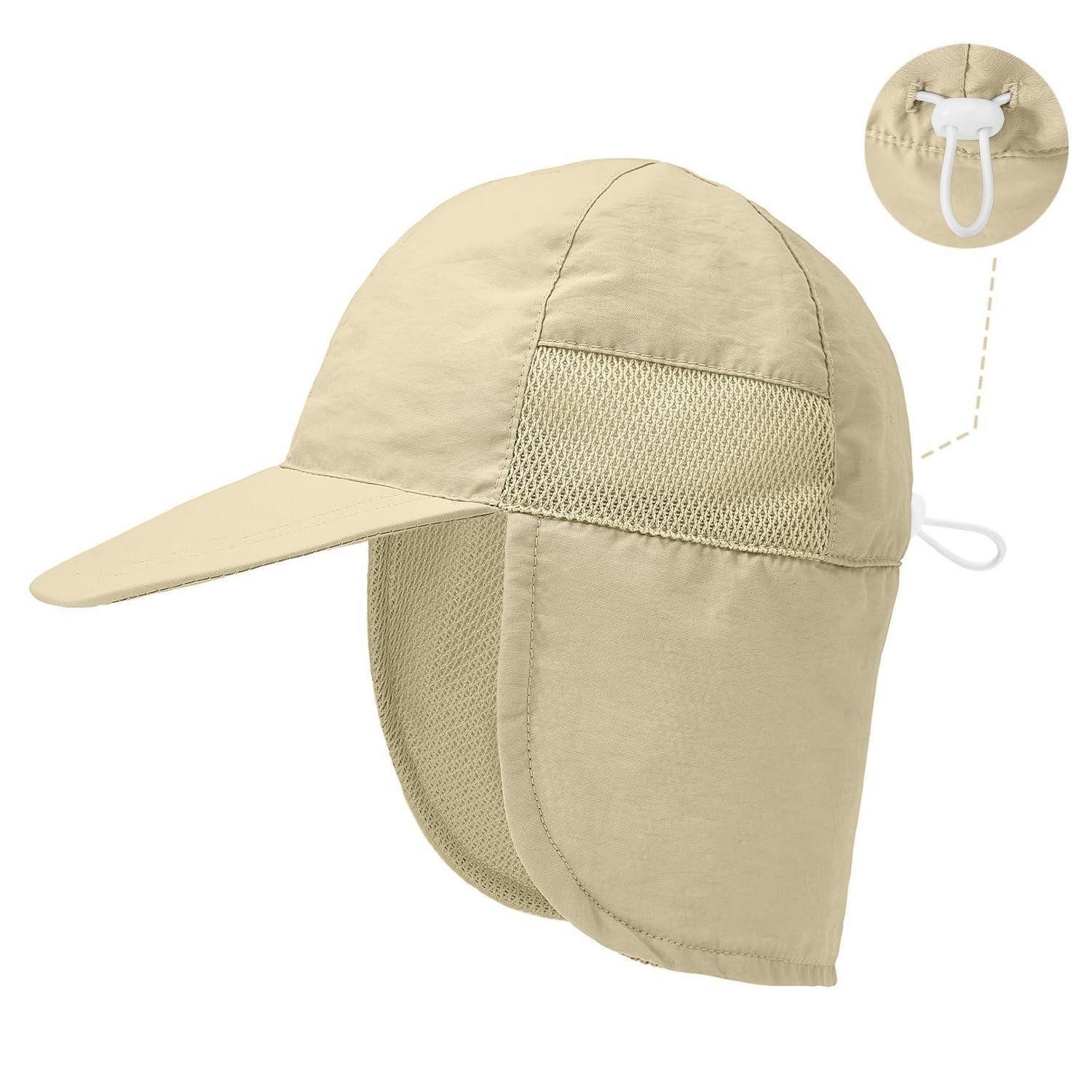 LuxusKollektion Sonnenhut Sonnenhut Baby Nackenschutz UV Schutz 50 verstellbar Khaki 2-4 Jahre