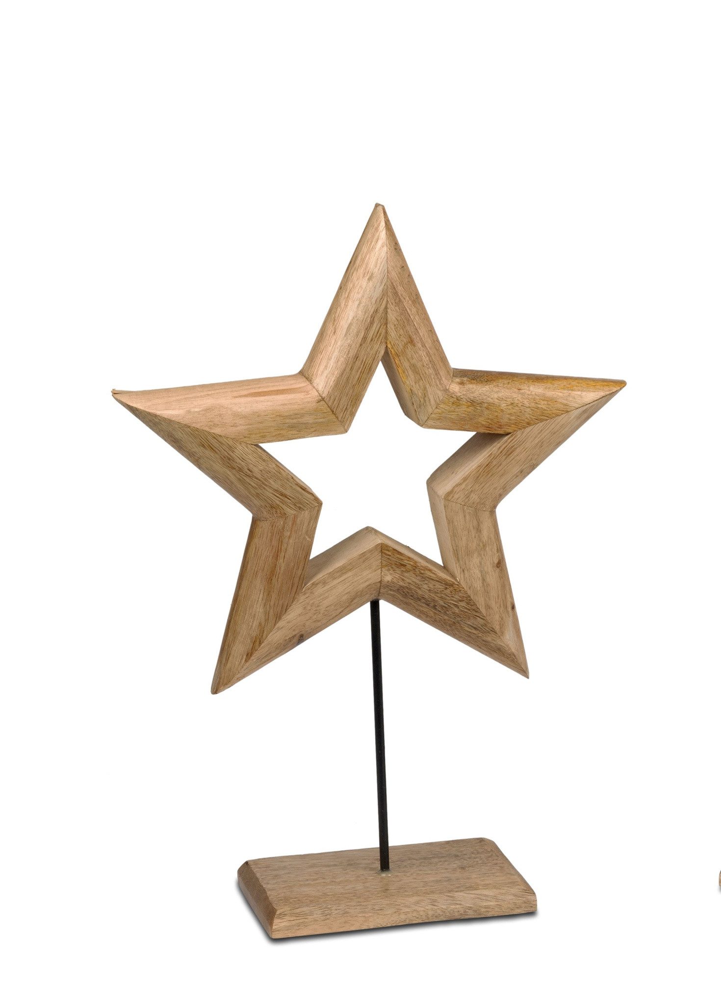 formano Dekoobjekt Deko-Stern 503459 – Mangoholz – Weihnachtsstern – 42 cm
