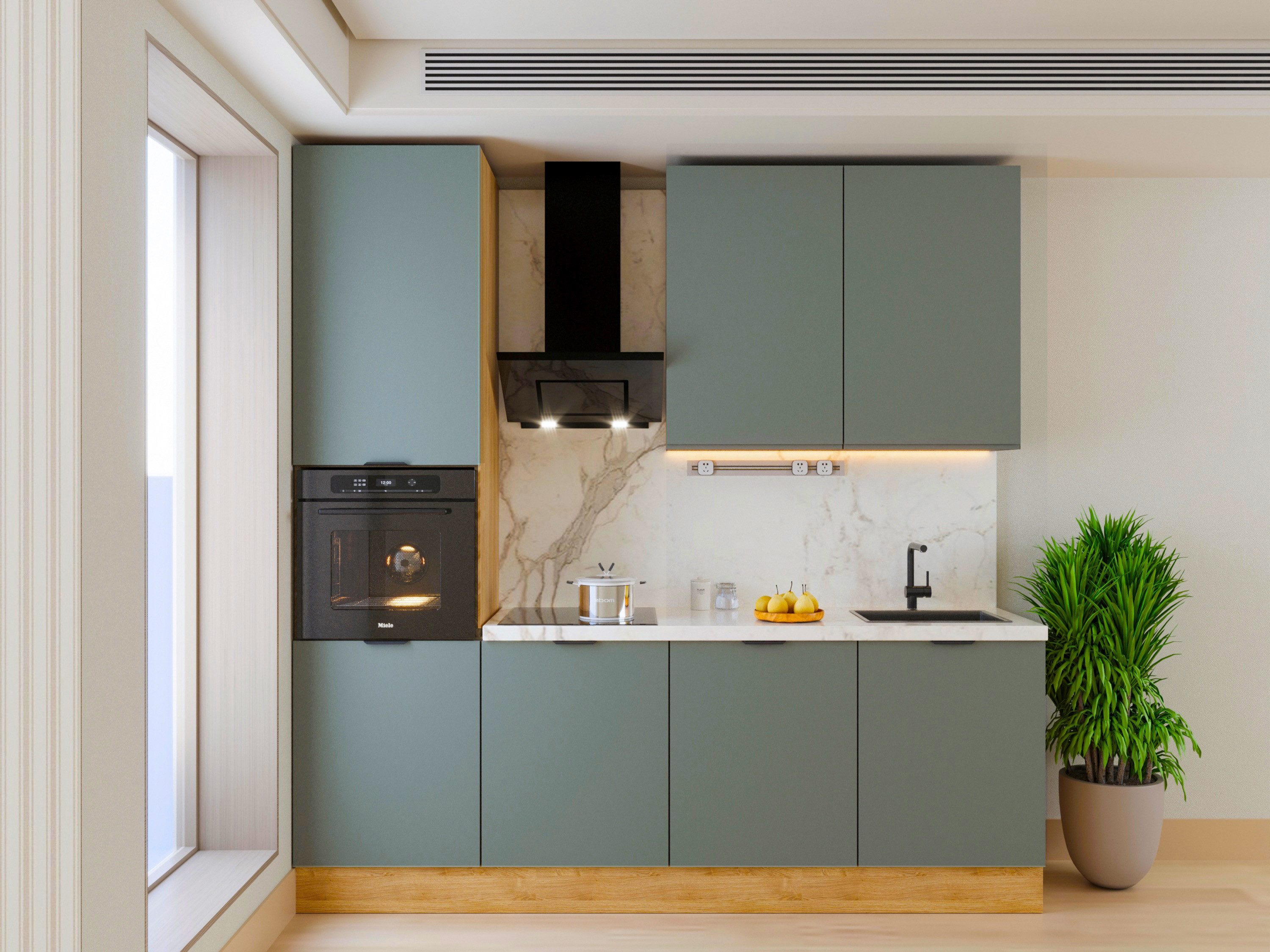 ROYAL24_MARKT Küchenzeile – KU-S21 – Soranto – Kompakte Moderne für jeden Raum, (Komplett Set), Premium – Elegant – Präzise