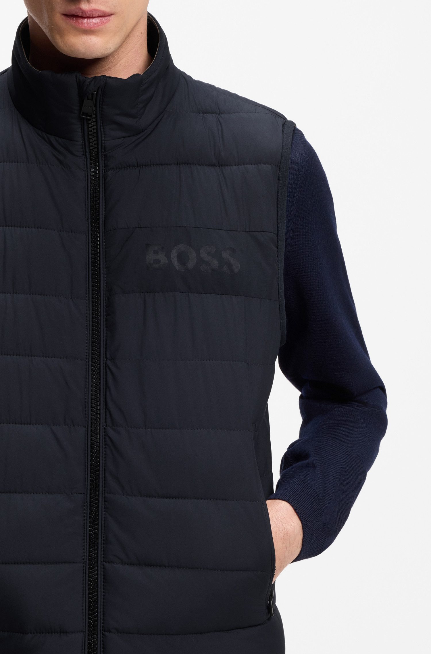BOSS Steppweste Cenito Premium Menswear für die Übergangszeit, regular fit