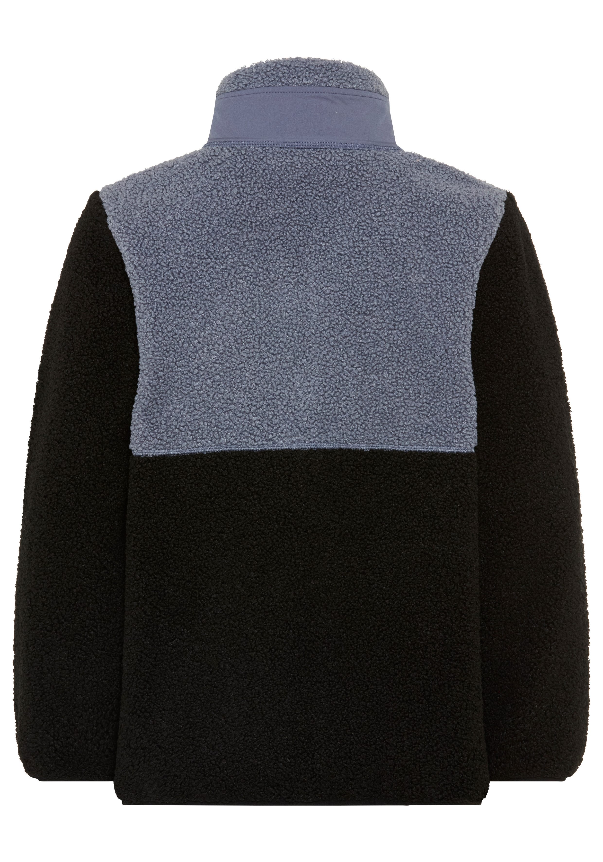 KangaROOS Sweatjacke Teddy-Fleecejacke mit Stickerei mit Stehkragen, aus Fleece- und Plüschmaterial