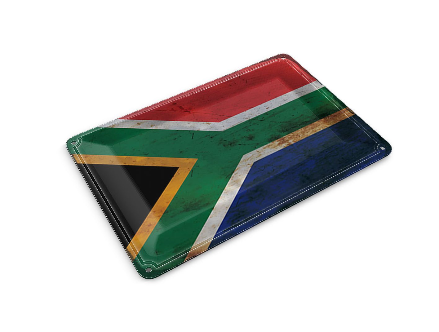 Femer GmbH Postkarte Flagge Südafrika 14x10 cm South Africa Rost, unfrankiert