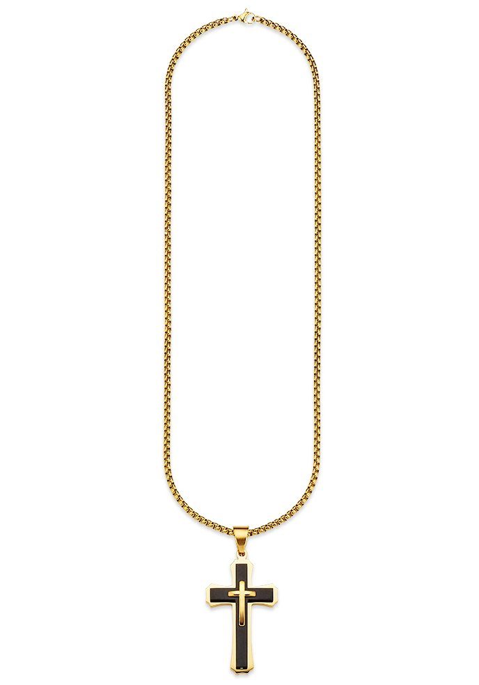 Bruno Banani Kette mit Anhänger Schmuck Geschenk Halskette Kreuz Venezianerkette