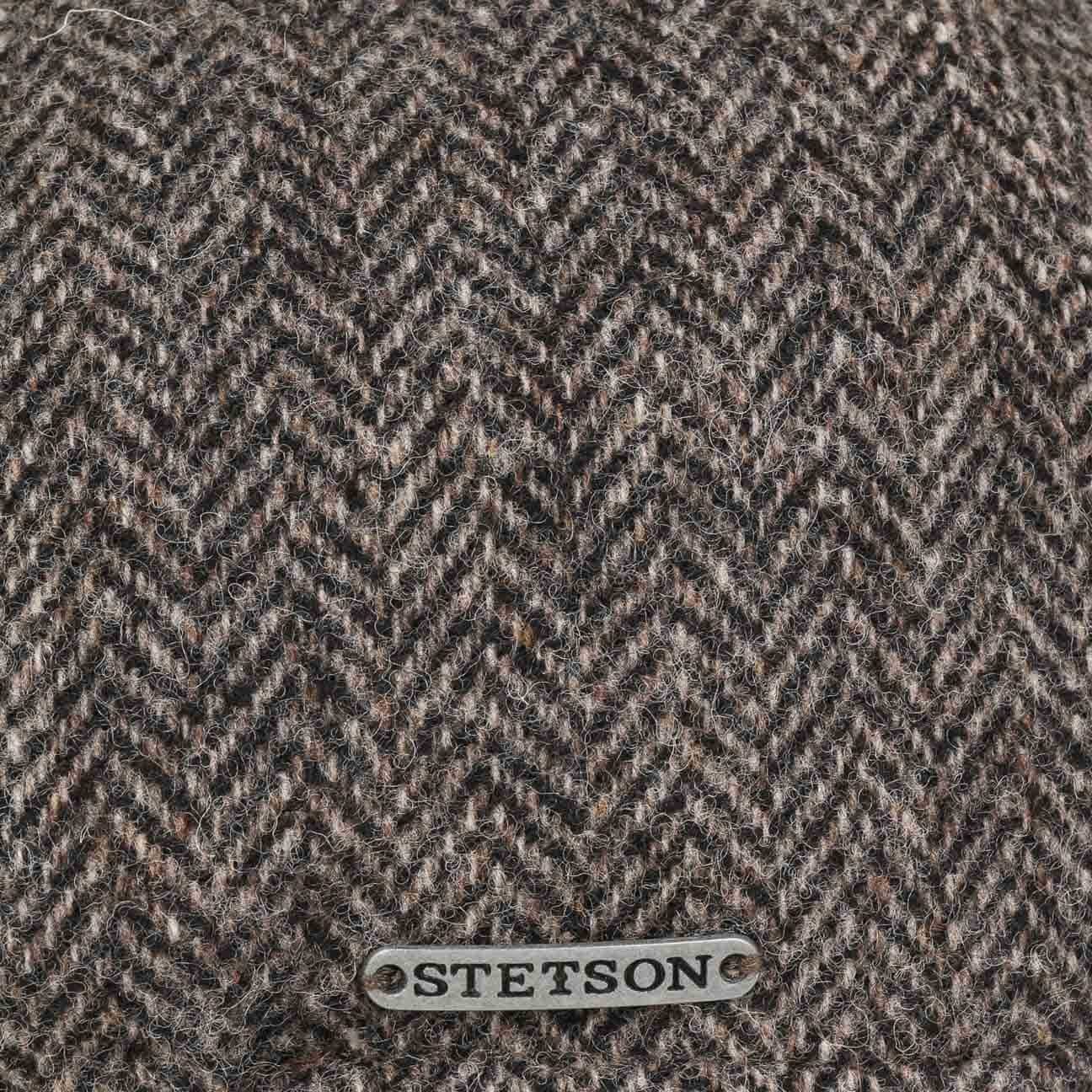 Stetson Flat Cap (1-St) Flatcap Schirm grau mit
