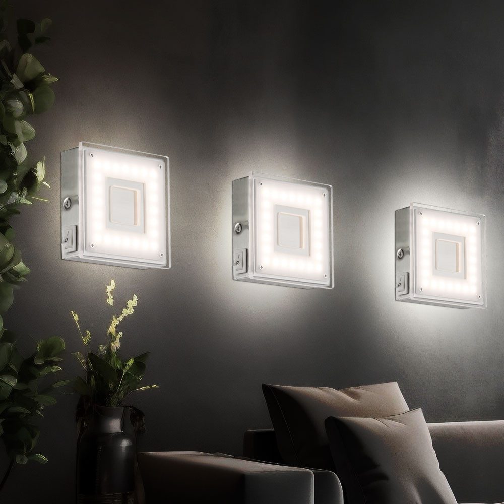 Globo LED Einbaustrahler, Leuchtmittel inklusive, Warmweiß, Wand Aufbauleuchte Innen Aufbaustrahler LED Flach Eckig Küchen LED