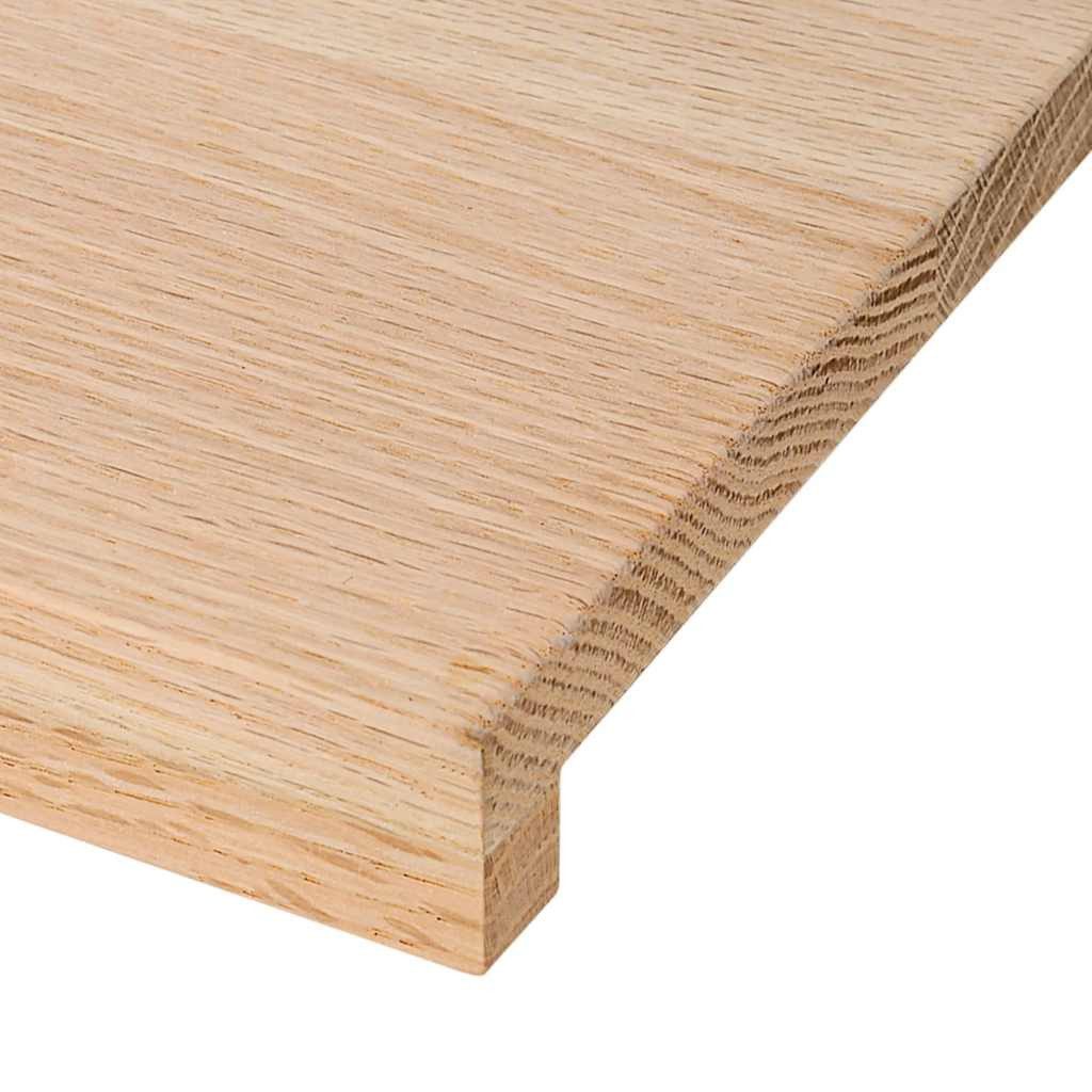 vidaXL Stufenmatte Treppenstufen 2 Stk. Unbehandelt 100x25x2 cm Massivholz Eiche, Rechteckig, Höhe: 2 mm
