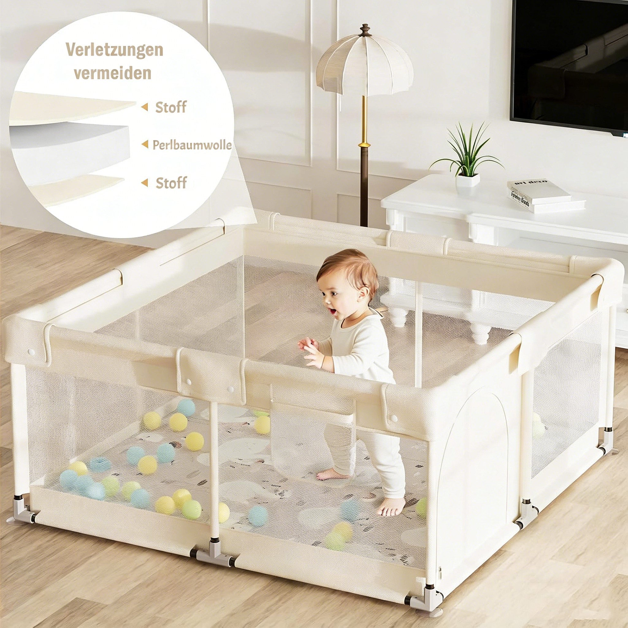 MC Star Laufstall Baby 120 x 120 cm (ideal für den Innenbereich, Großer Bab günstig online kaufen
