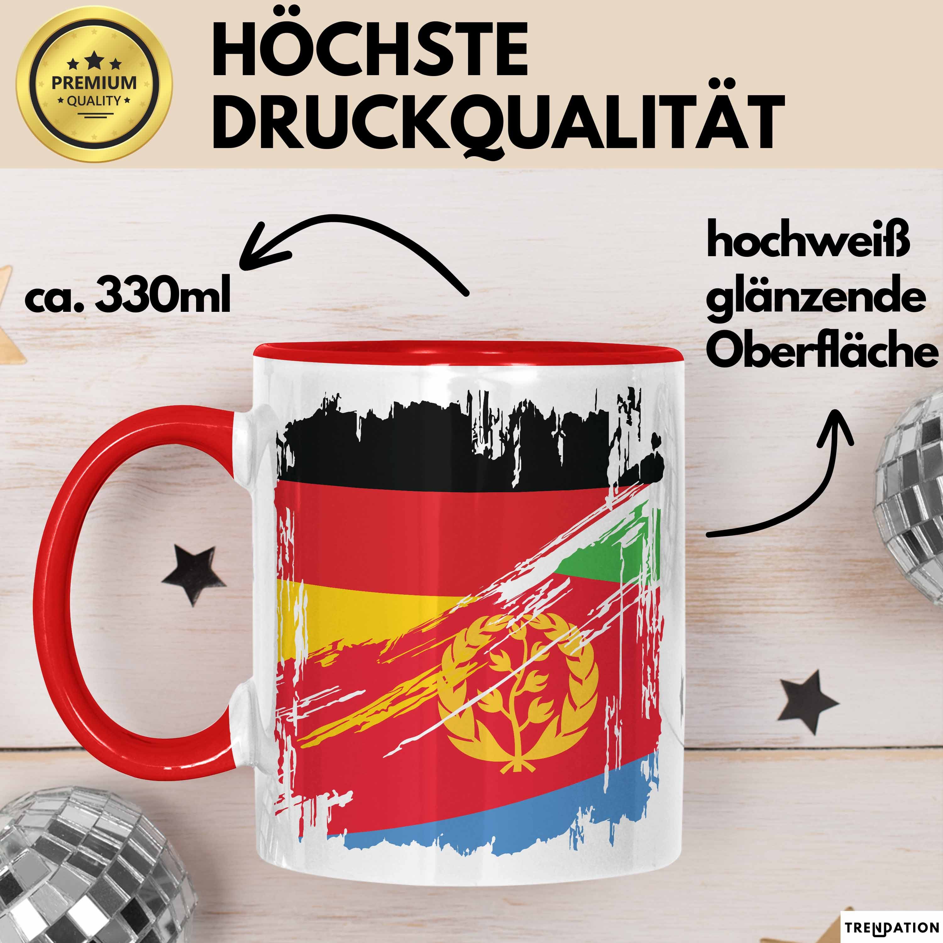 Trendation Tasse Eritrea Deutschland Flagge Halb Deutscher Halb Eritreer Fußball German