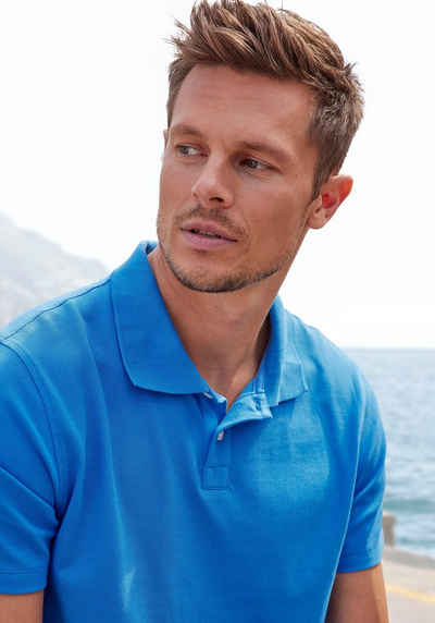 Beachtime Poloshirt aus Baumwoll-Piqué - mit Knopfleiste