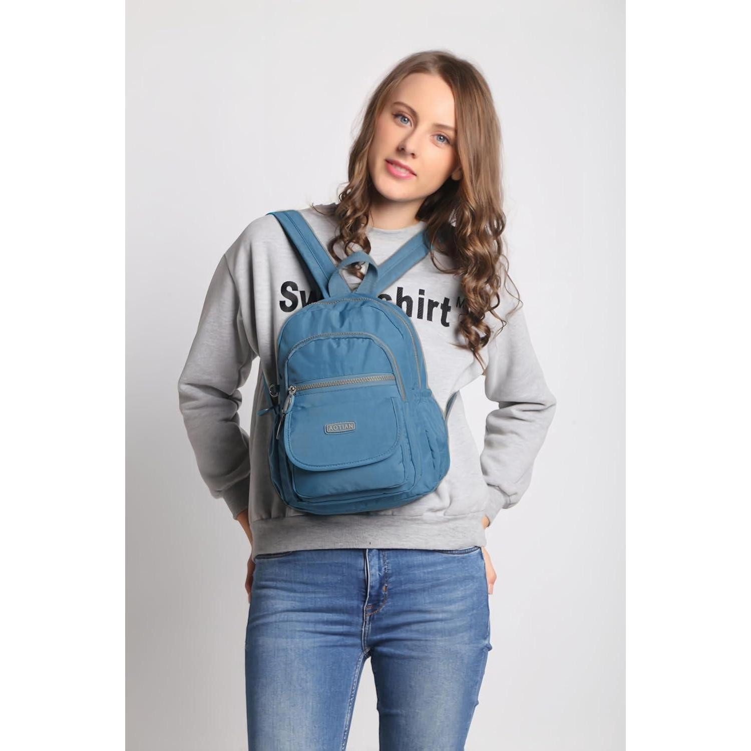 LuxusKollektion Minirucksack Rucksack Damen Mädchen Daypack Tasche 7 Liter Mini Hellblau – Bild 3 von 5