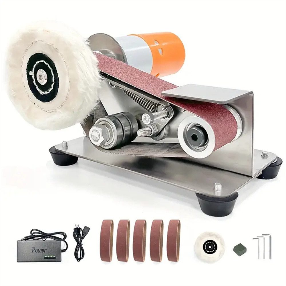 Insma Bandschleifer Mini Elektrischer Schleifmaschine für die Holzbearbeitung, Bandschleifer und Messerschärfer mit Doppelfunktion
