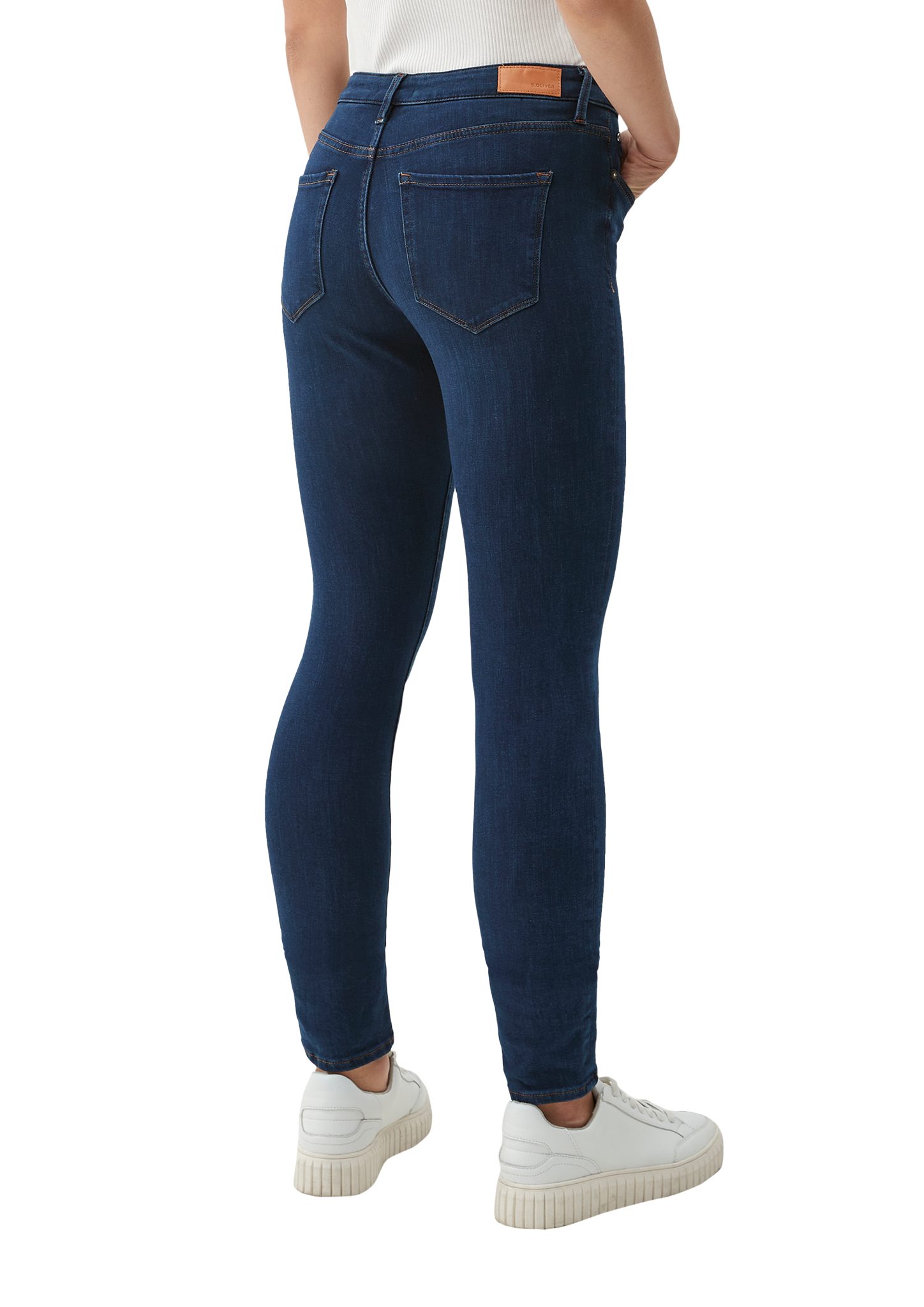 s.Oliver 5-Pocket-Jeans dark / Fit / blue Leg Skinny Izabell Label-Patch / Mid Jeans Rise Skinny