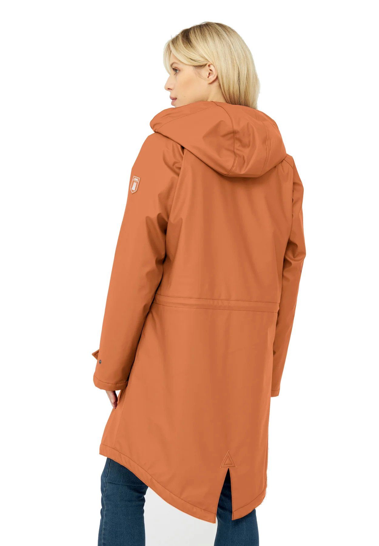 Tidaholm" Regenjacke Damen Derbe "Friese White mit Regenjacke Kapuze Recycled gefüttert Cinnamon/Off