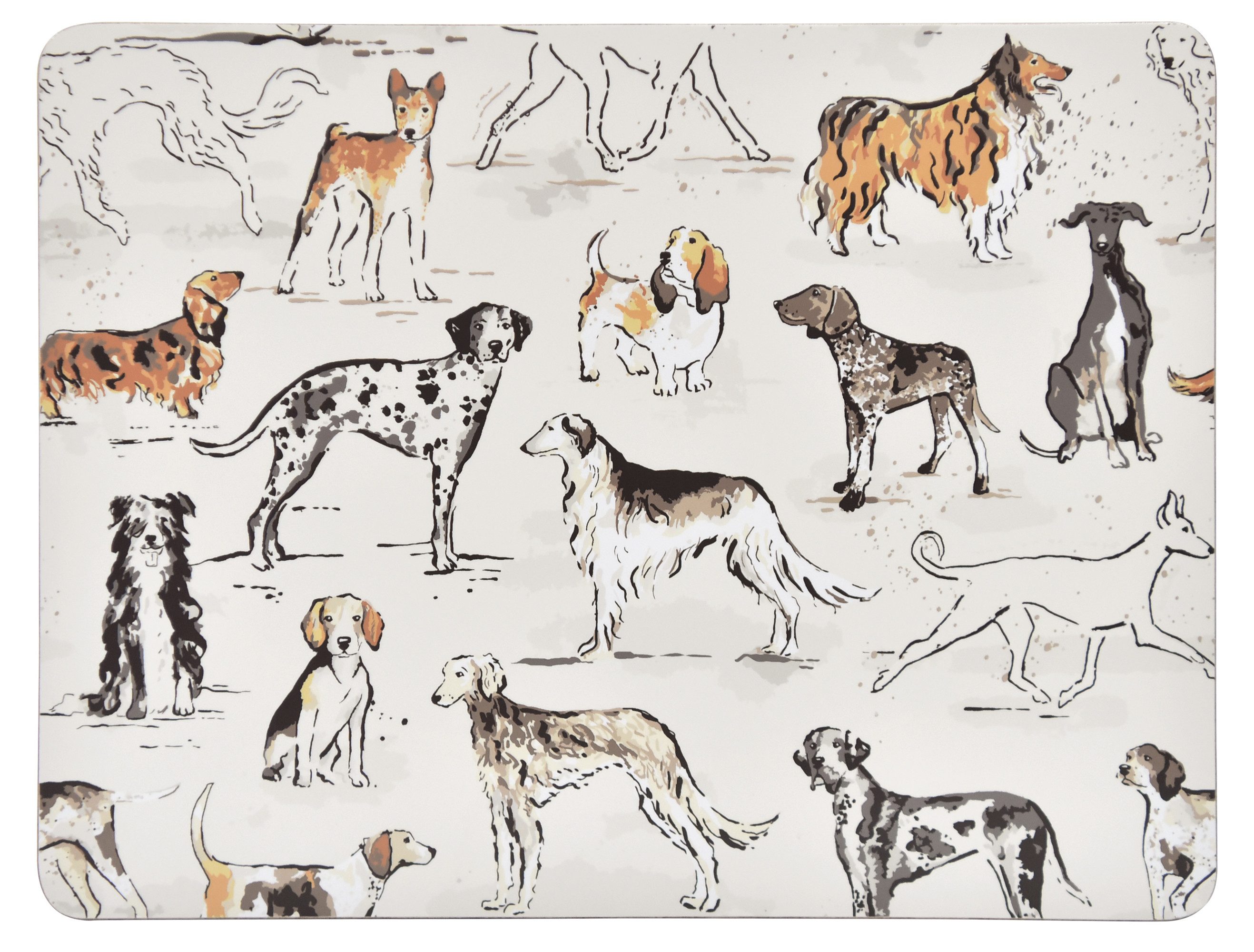 Ulster Weavers Platzset Country Dogs, (4-St., 4-teilig), Tischset Korkunterseite hitzebeständig abwaschbar ca.21x29x0,5cm