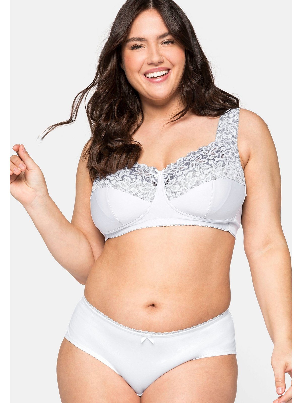 Sheego Bügelloser BH Große Größen in abdeckender Form, mit Spitze