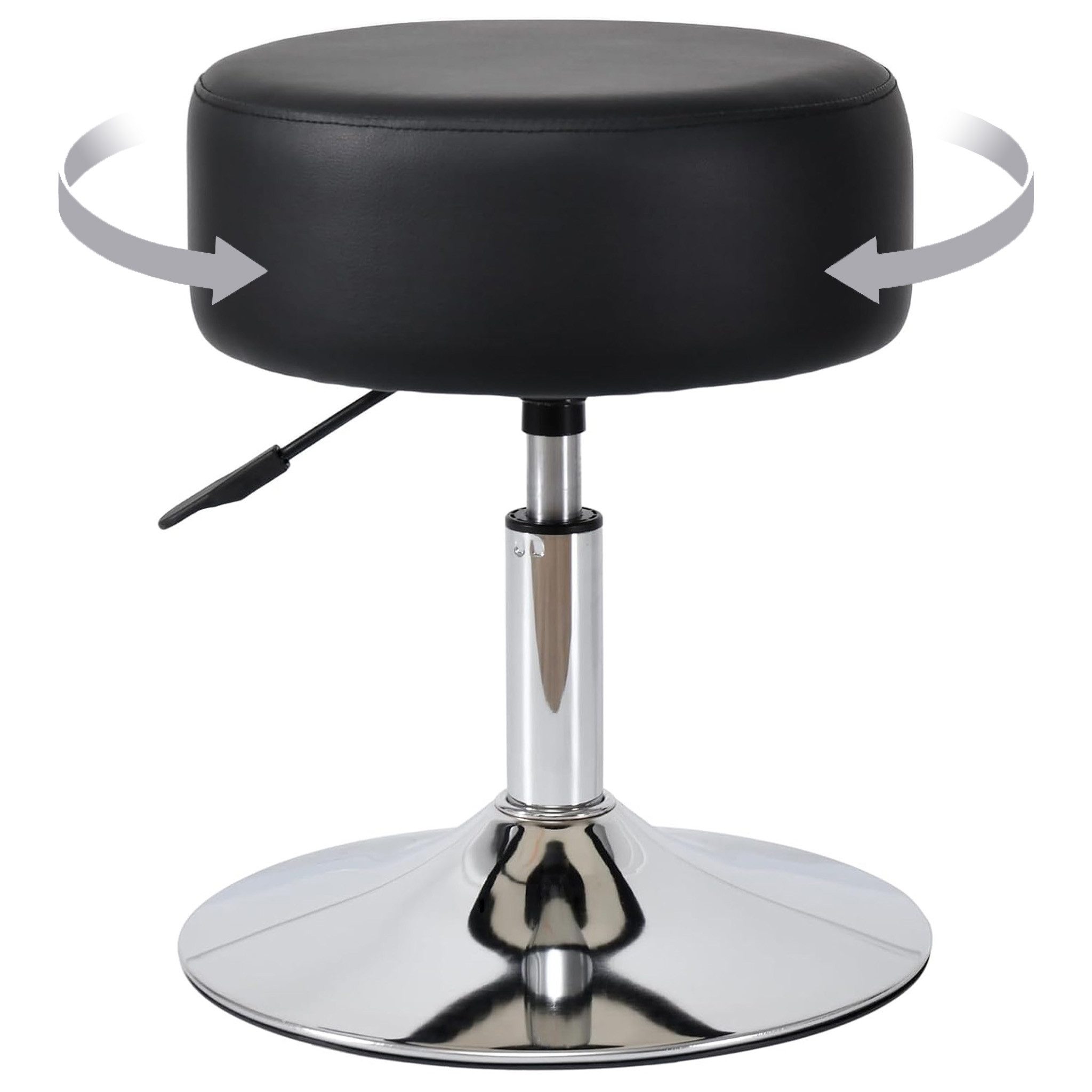 Duhome Hocker (428), Drehhocker Sitzhocker Rund Rollhocker Schminkhocker Höhenverstellbar