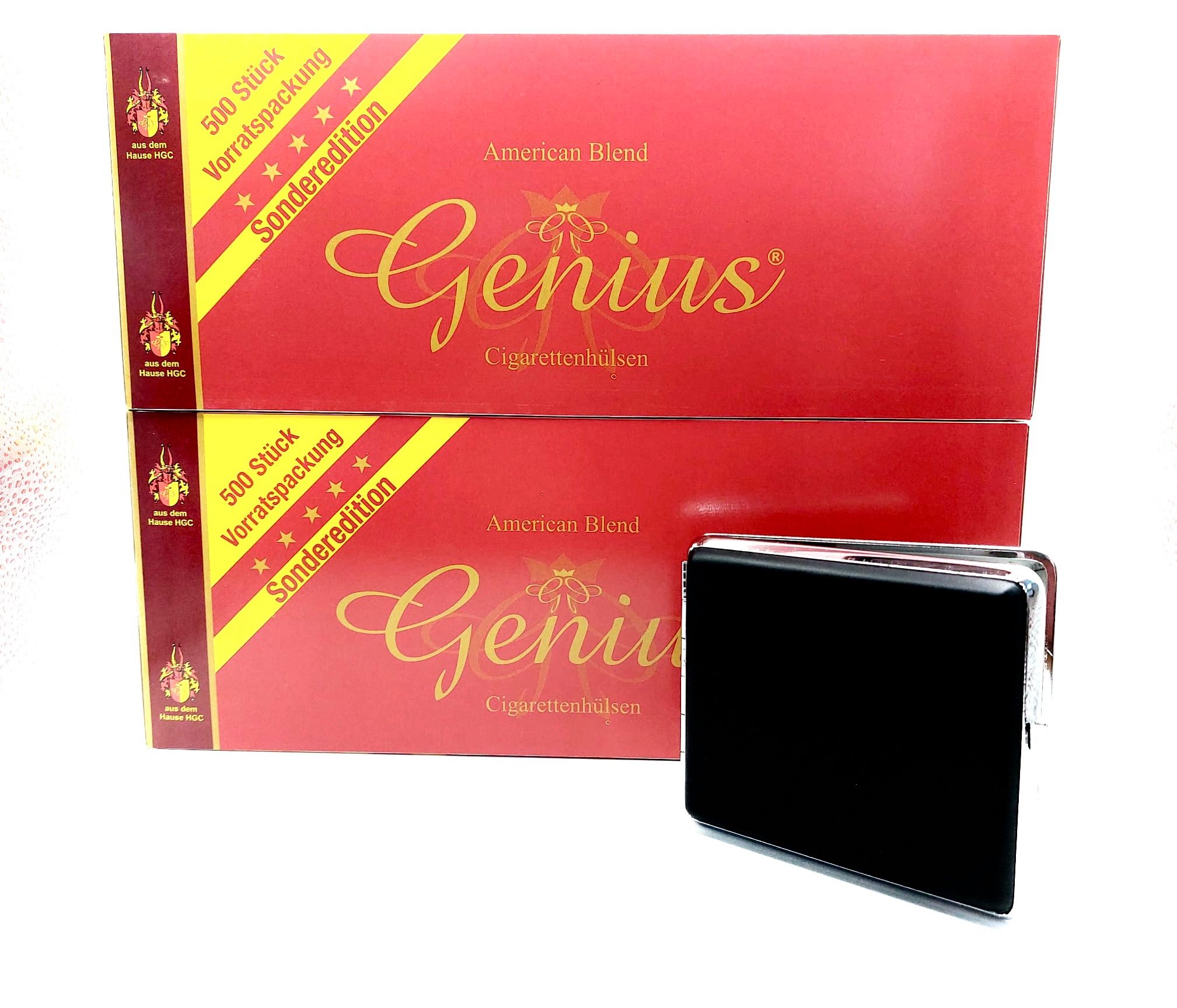 meytrade Filter-Set 1.000 Stück Genius premium Zigaretten Filterhülsen + Etui, Vorratspack Sonderedition