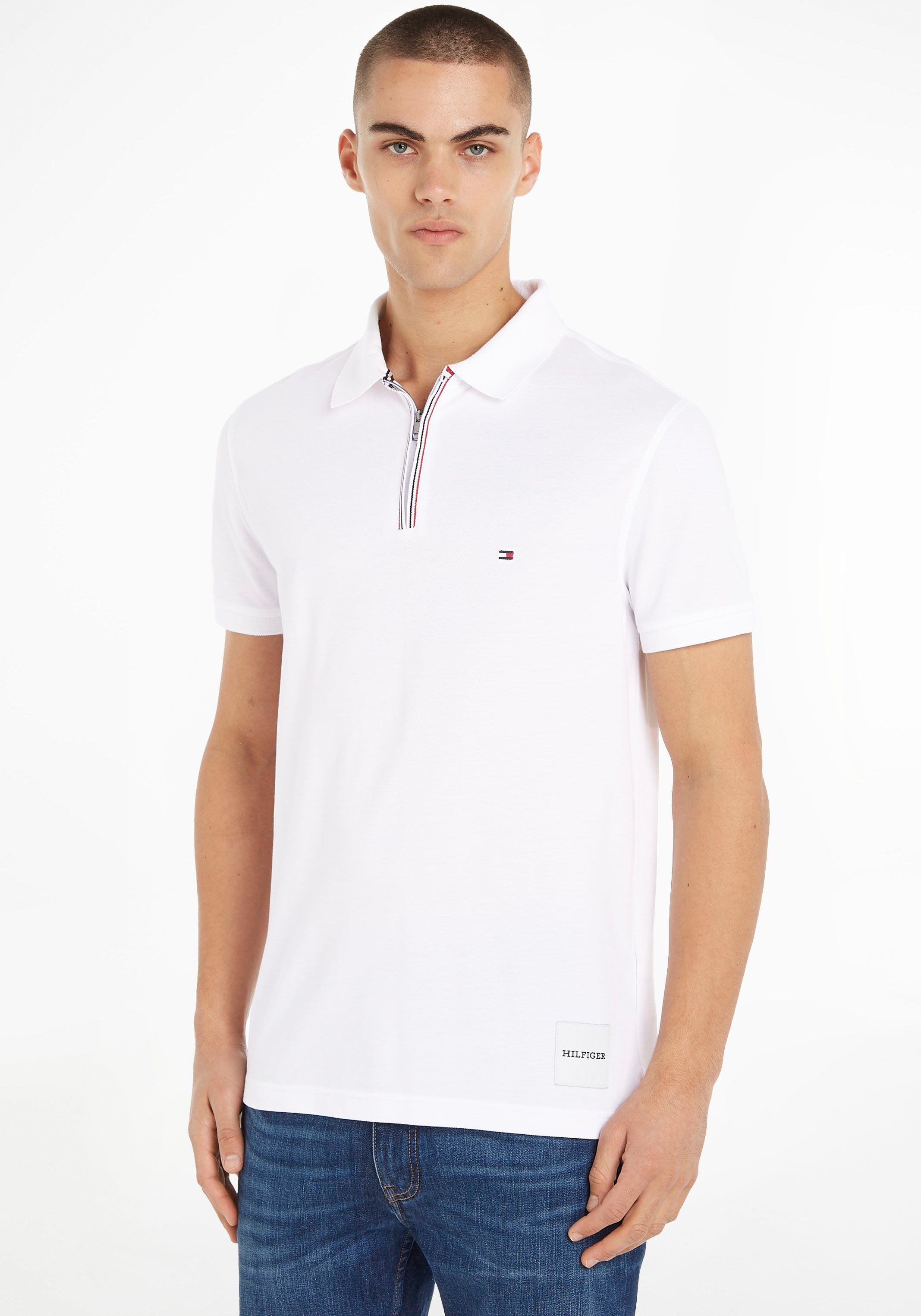 Tommy Hilfiger Poloshirt RWB ZIP TIP SLIM POLO mit Tommy Hilfiger-Logo ...