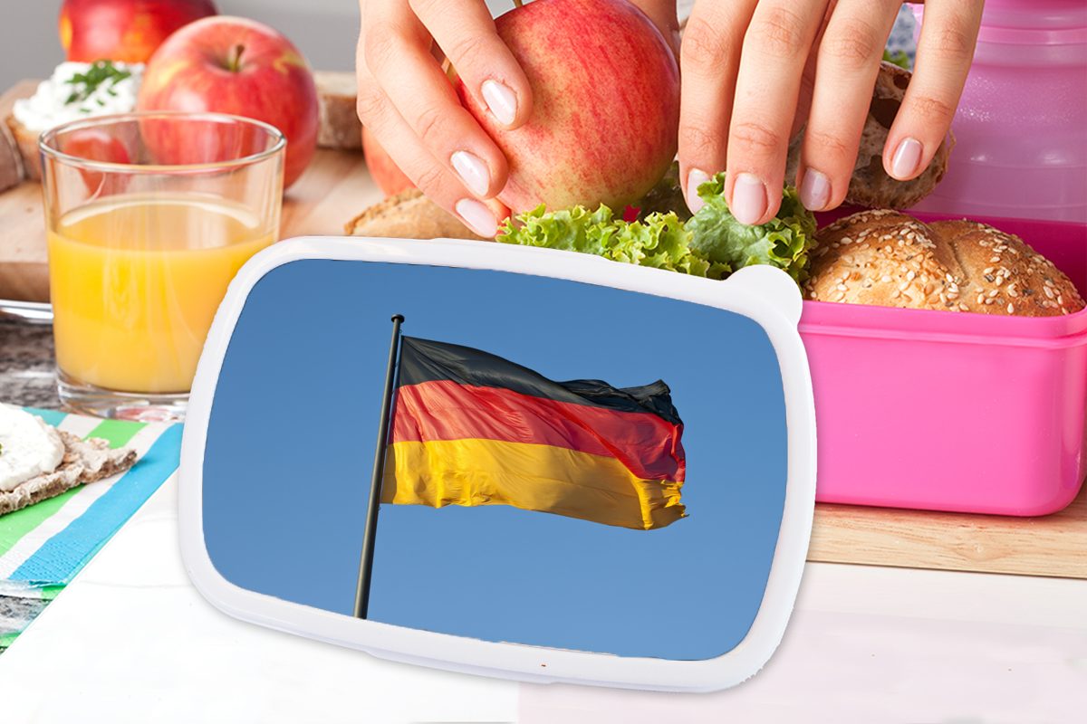 MuchoWow Lunchbox Foto Snackbox, für Erwachsene, deutschen Mädchen, (2-tlg), Brotdose rosa der Kunststoff, Brotbox Kunststoff Kinder, Flagge,