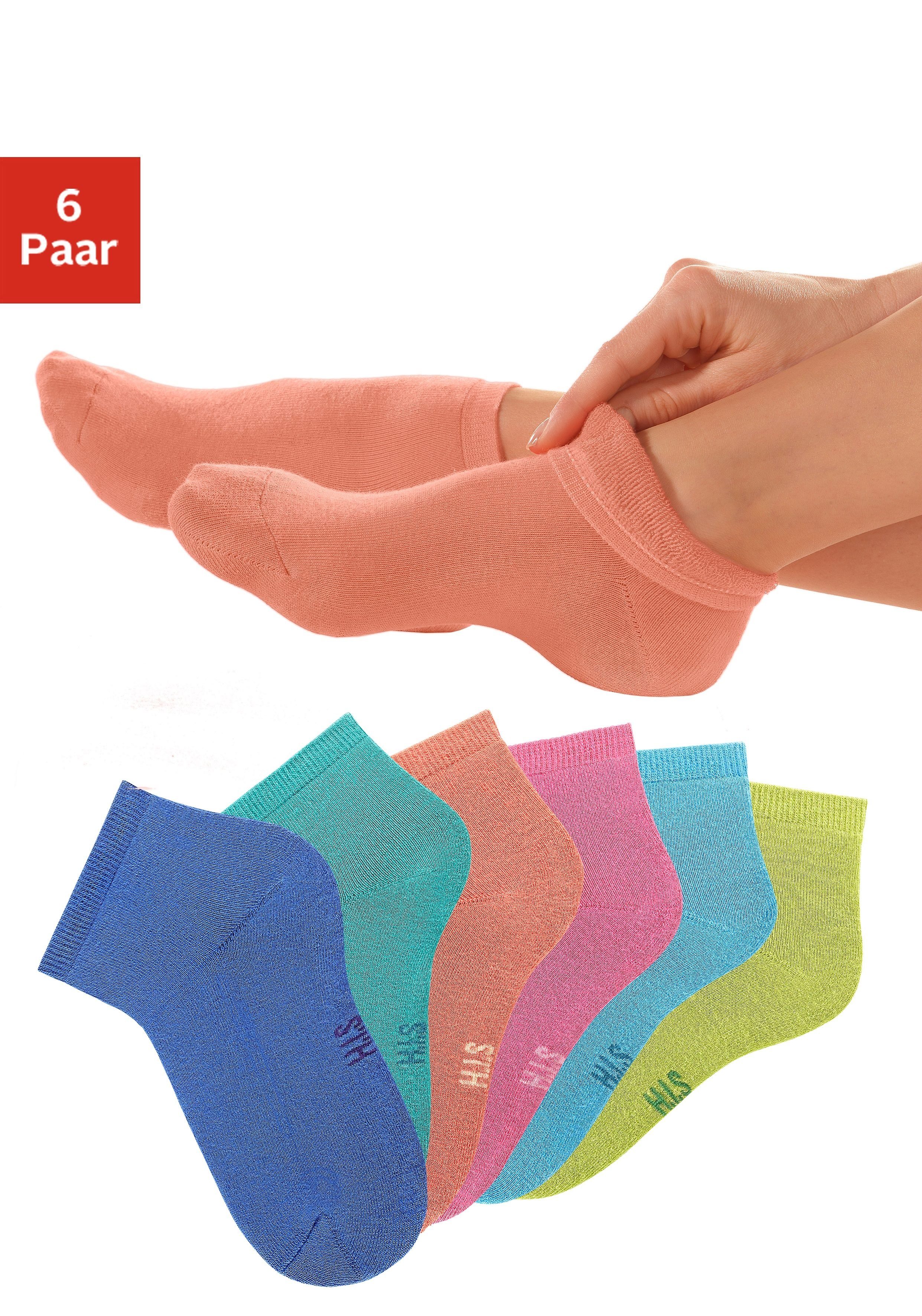 bunt kuscheligem Innenfrottee mit (Set, H.I.S 6-Paar) Kurzsocken