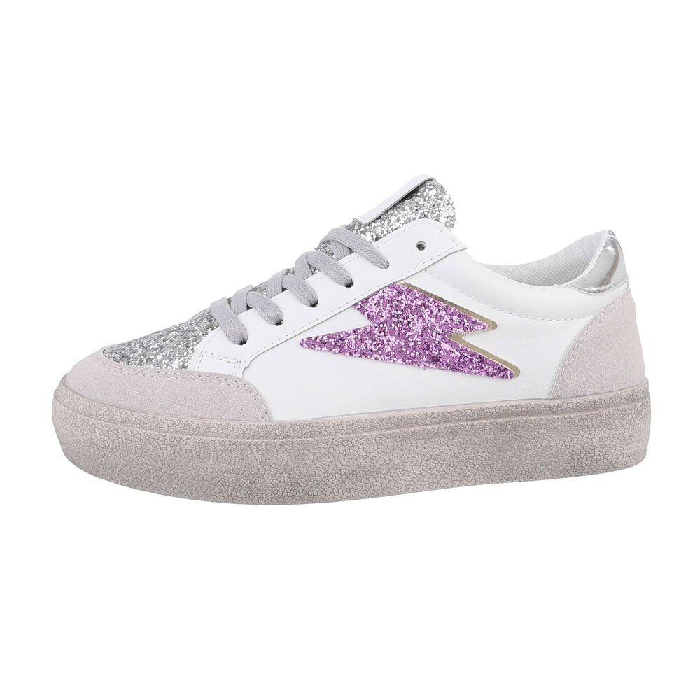 Ital-Design Damen Low-Top Freizeit Sneaker Flach Sneakers Low in Weiß günstig online kaufen