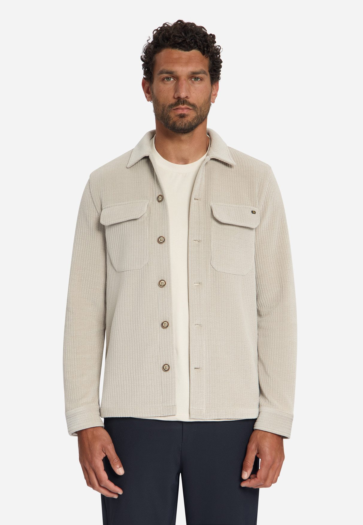 NO EXCESS Hemdjacke - Lässiges Overshirt mit Knopfleiste und Brusttaschen für Herren
