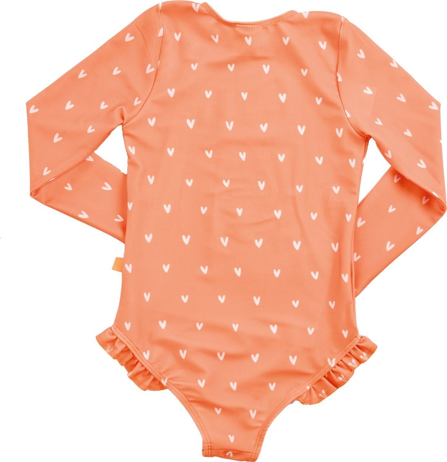 Mädchen Essentials Muster Essentials für Badeanzug Swim Swim Herzen orange Langarm-UV-Badeanzug,